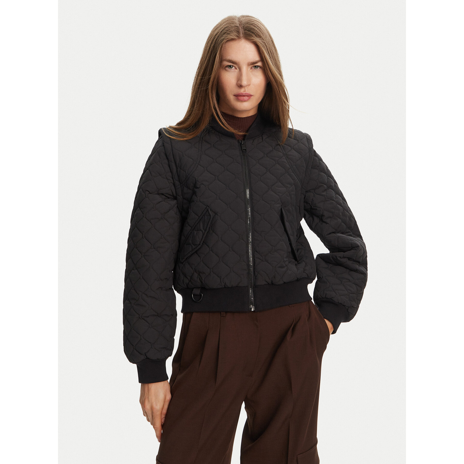 Hunter Bomberjacke Shira HARW0046251 Schwarz Cropped Fit