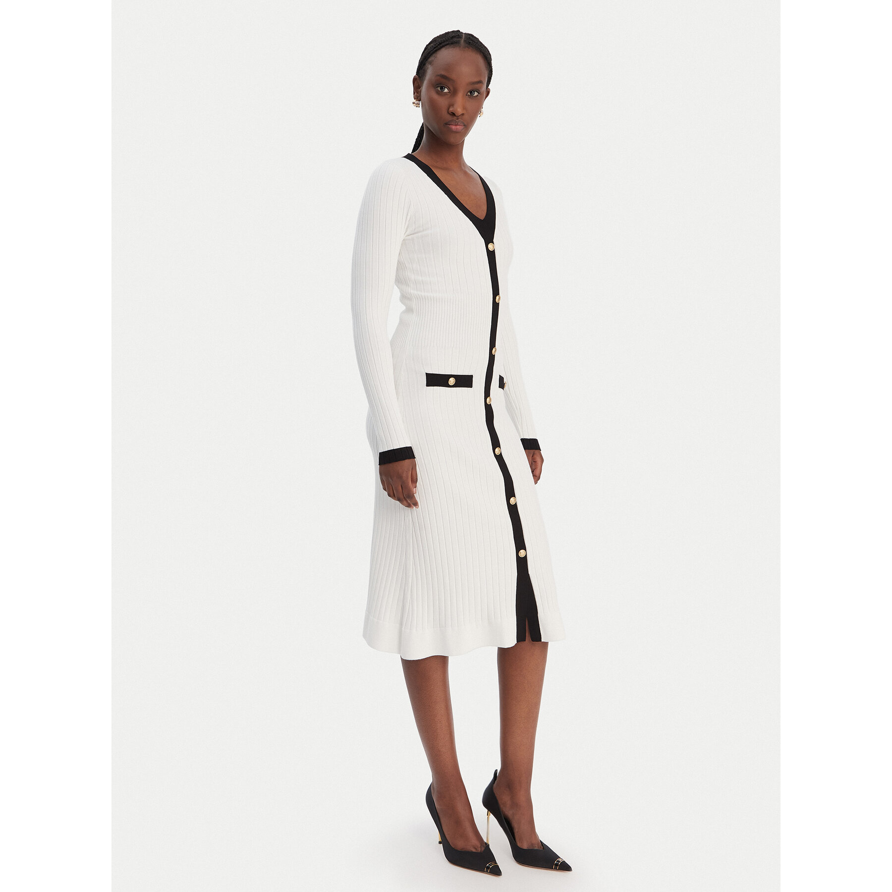 Guess Strickkleid W6RK38 Z3HP2 Weiß Regular Fit