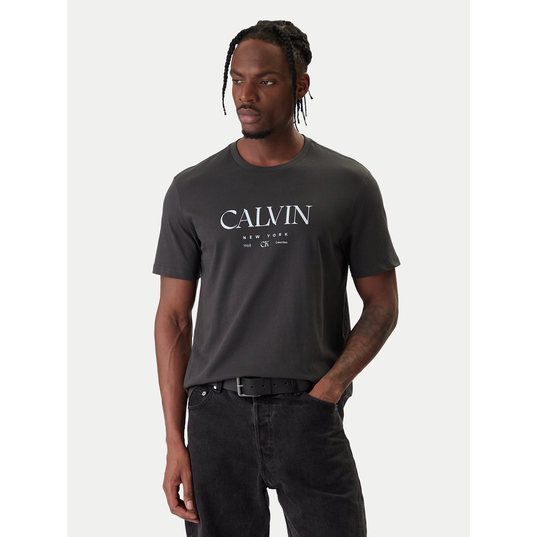 Calvin Klein Camiseta LV04RE807G Gris Regular Fit