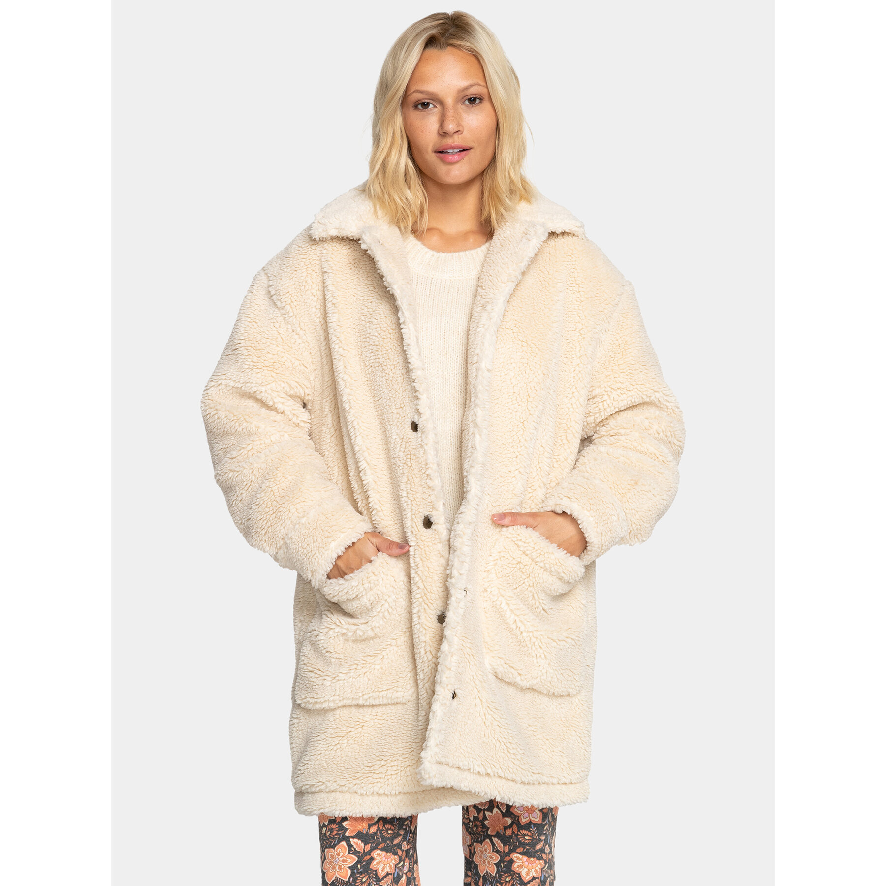Billabong Kunstfellmantel Night Ride Jckt EBJJK00133 Creme Regular Fit