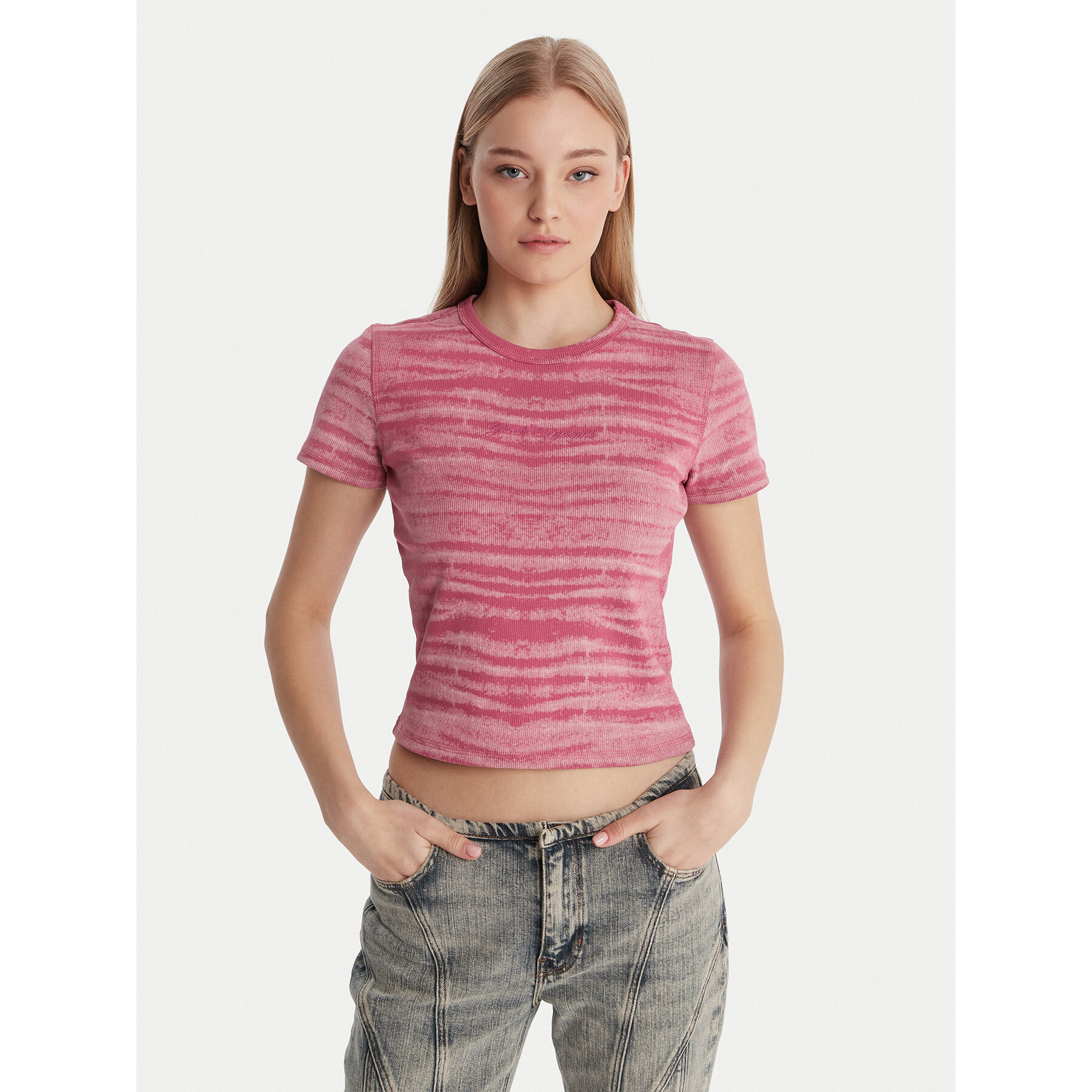 Guess Majica W6RP42 KCTT1 Roza Regular Fit
