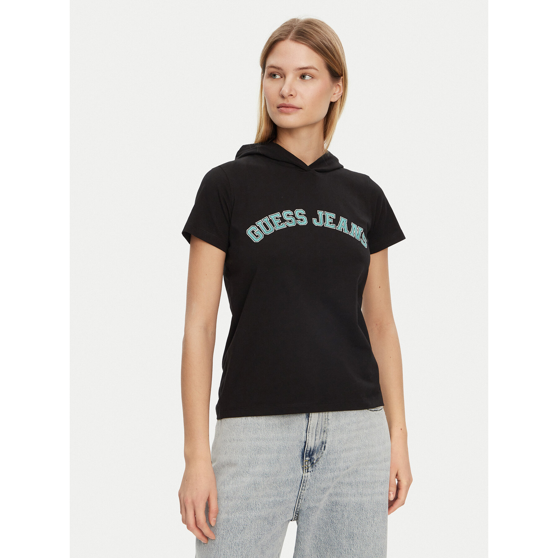 Guess Póló W5GP28 J1314 Fekete Regular Fit