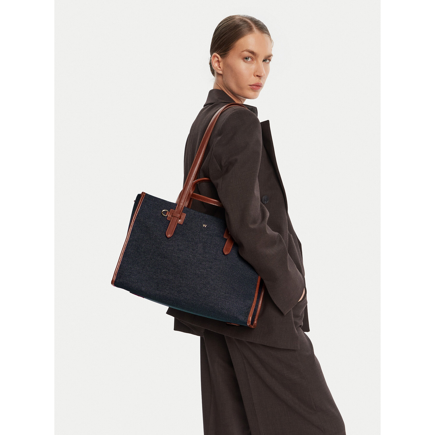 Ročna torba Weekend Max Mara Giannadenim 2525516104650 Modra