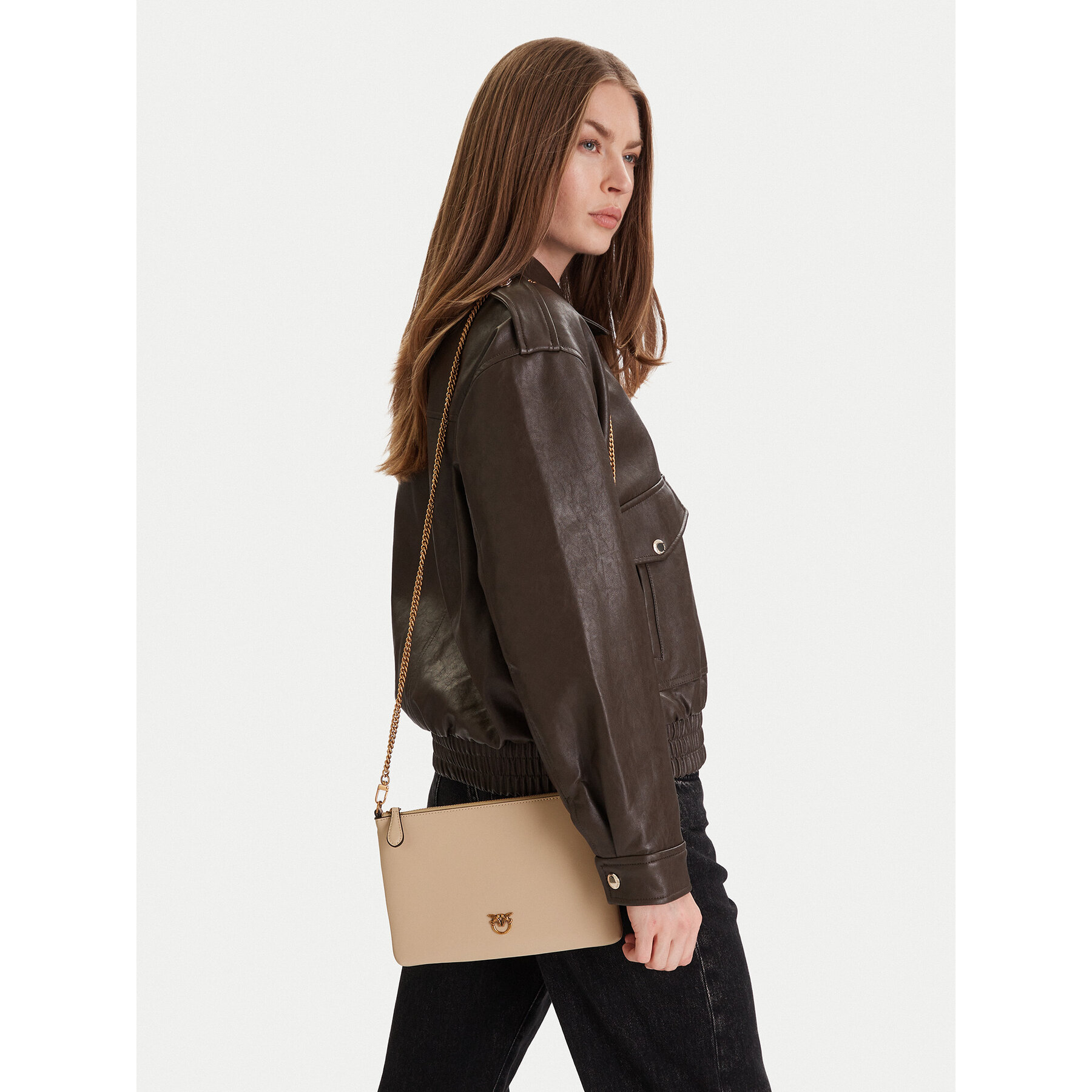 Borsetta PINKO Flat Classic AI 25-26 PCPL 100455 A0F1 Beige
