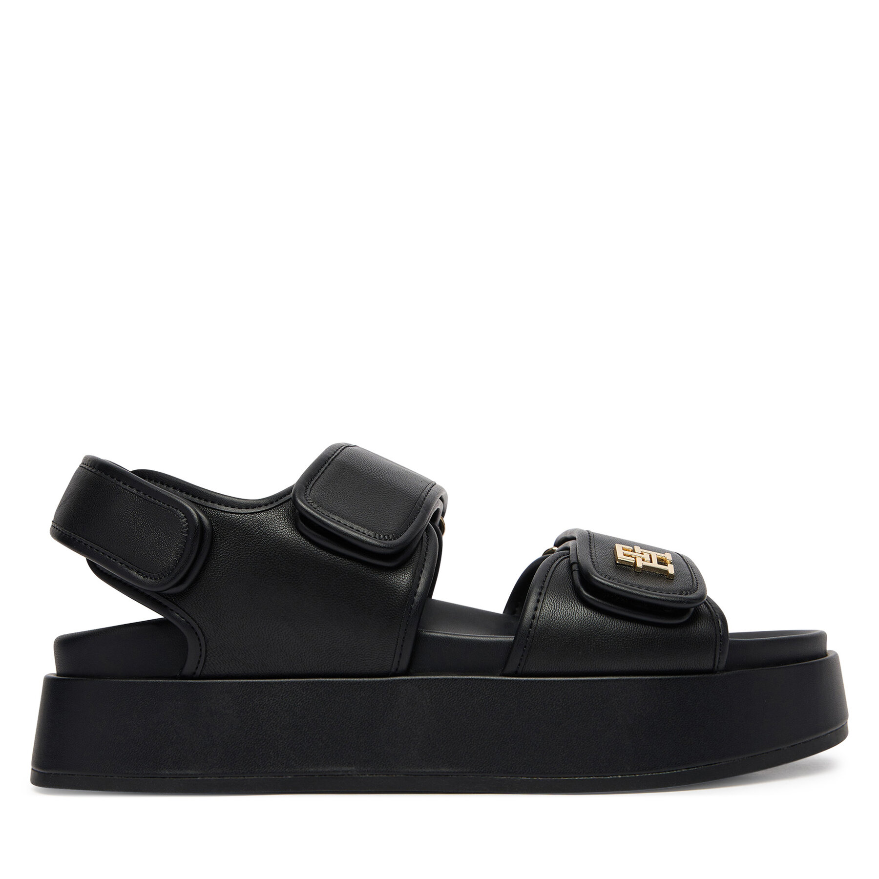 Sandale Tommy Hilfiger Leather Sporty Platform Sandal FW0FW09119 Negru