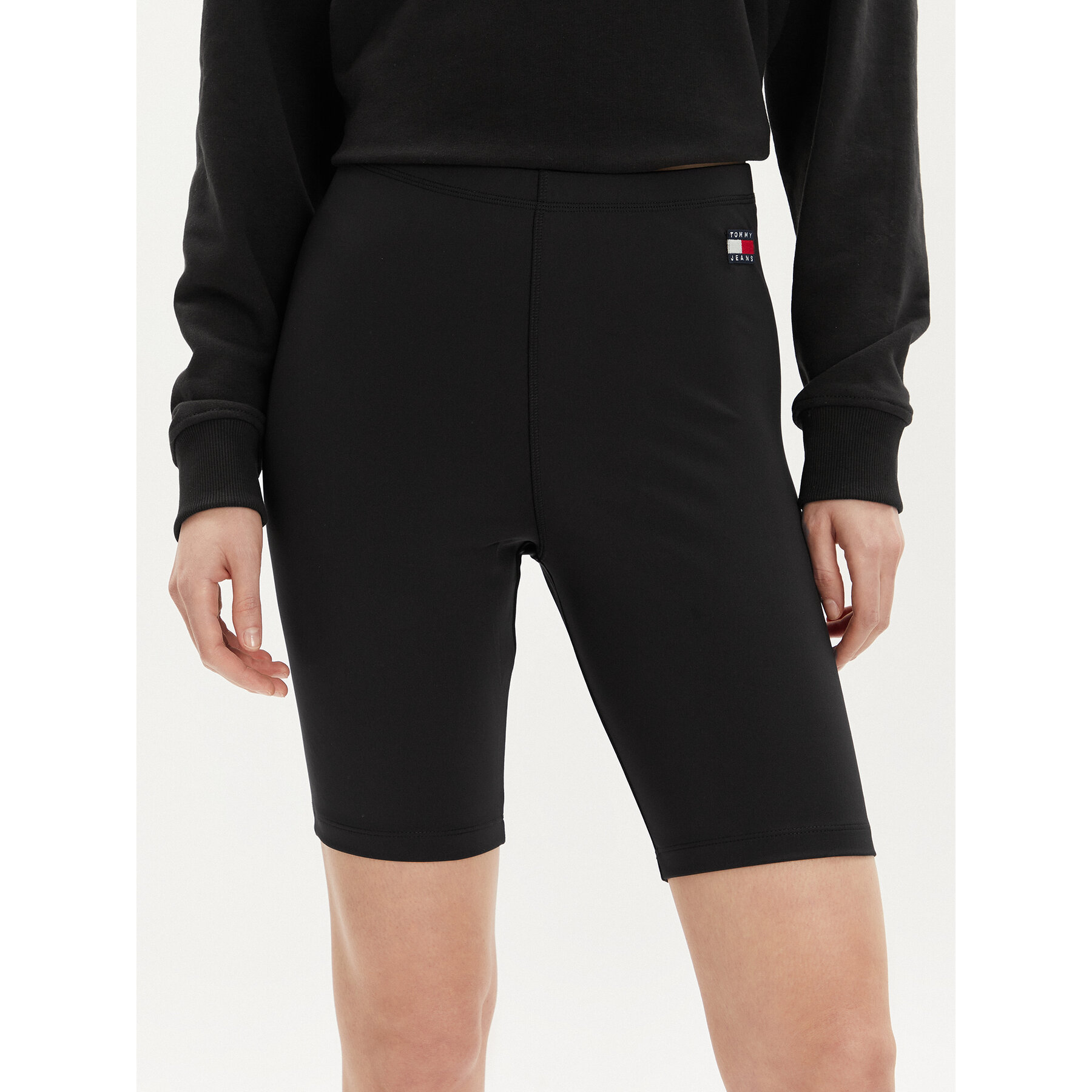 Tommy Jeans Bikershorts Badge DW0DW17773 Schwarz Slim Fit
