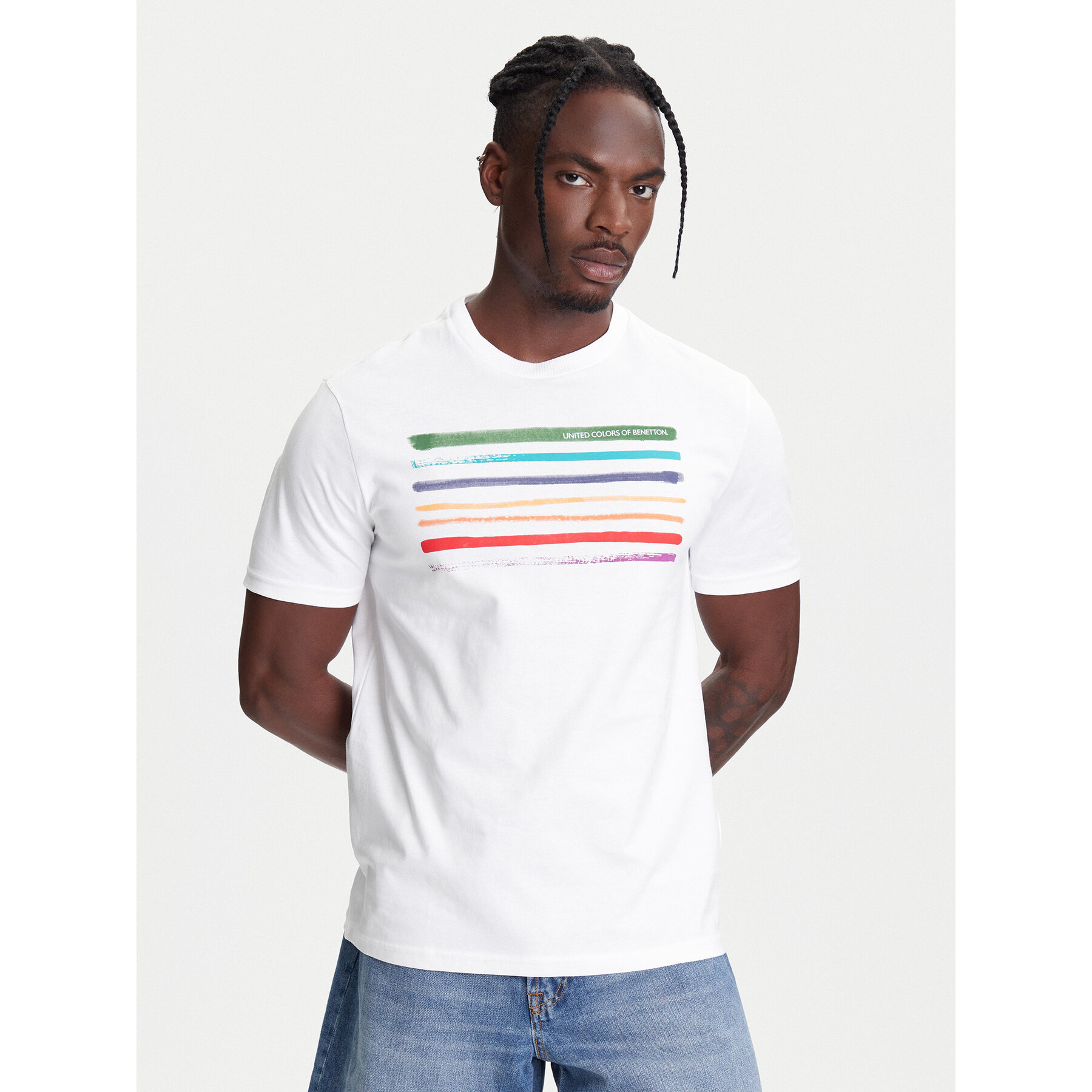 United Colors Of Benetton T-shirt 3BL0U10AG Bijela Relaxed Fit