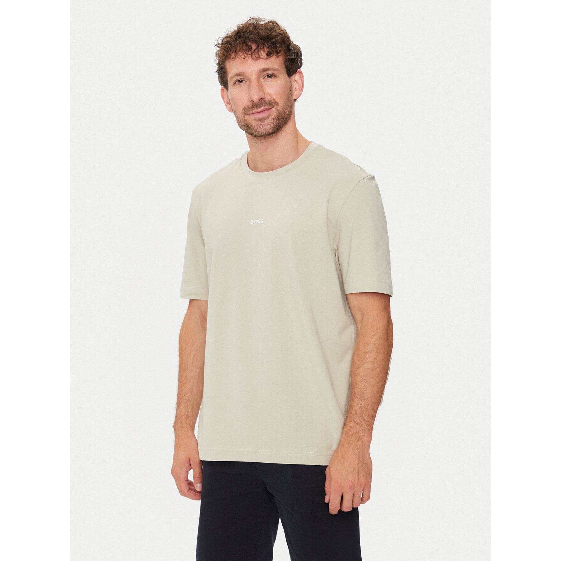 Boss T-shirt Tchup 50473278 Beige Relaxed Fit