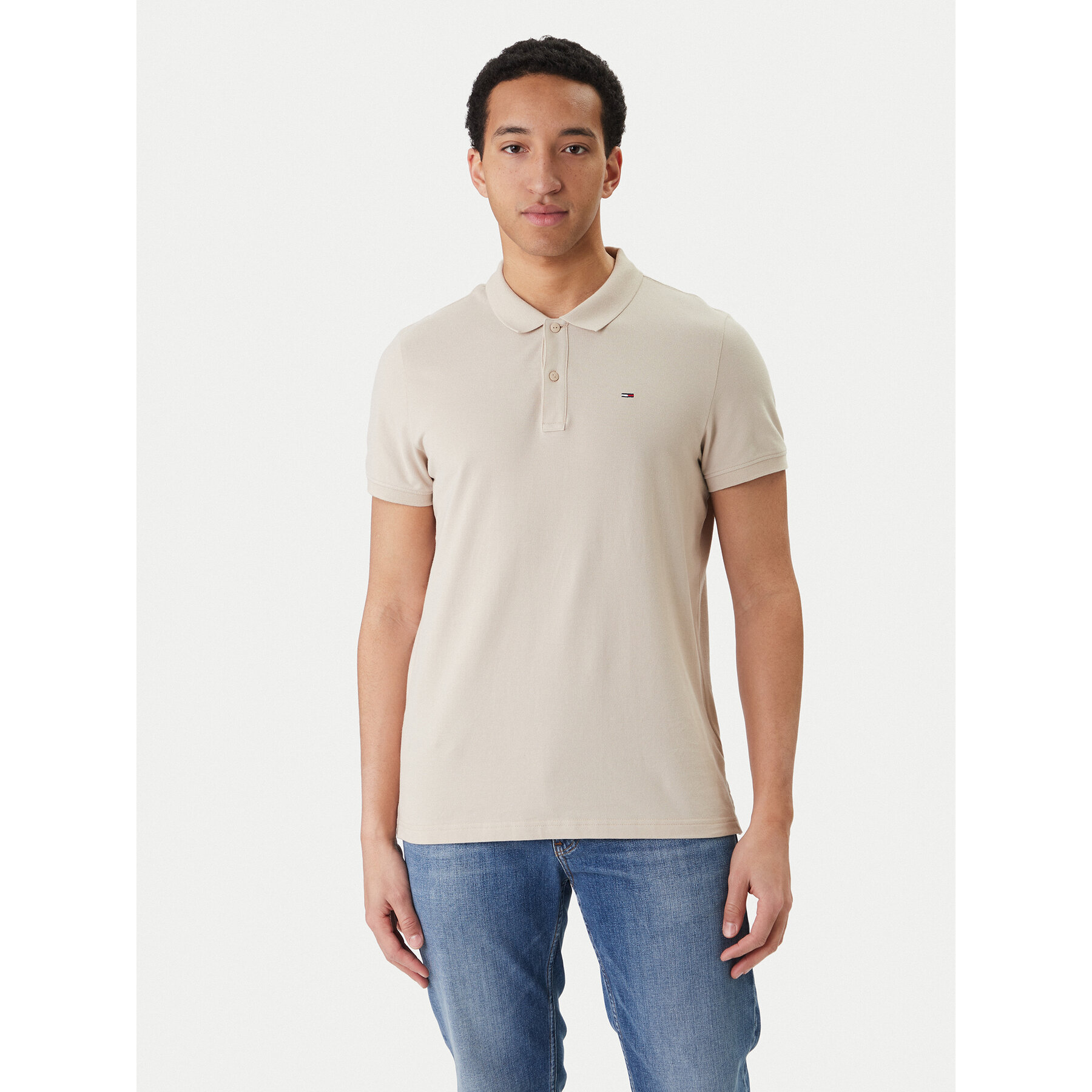 Tommy Jeans Polo DM0DM20676 Bež Slim Fit