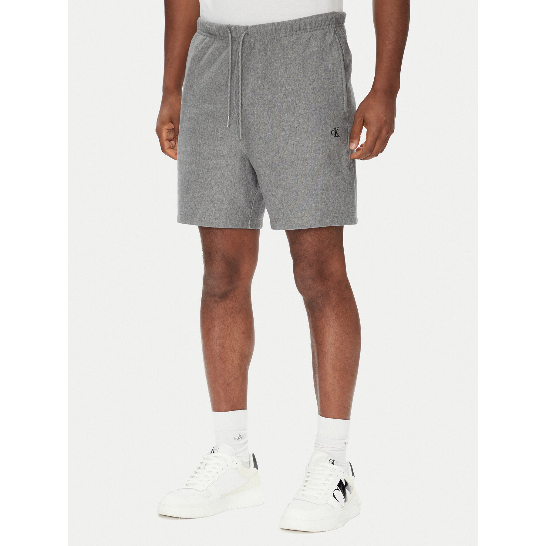 Calvin Klein Jeans Sportshorts Premium Terry LV04RC280G Grau Regular Fit