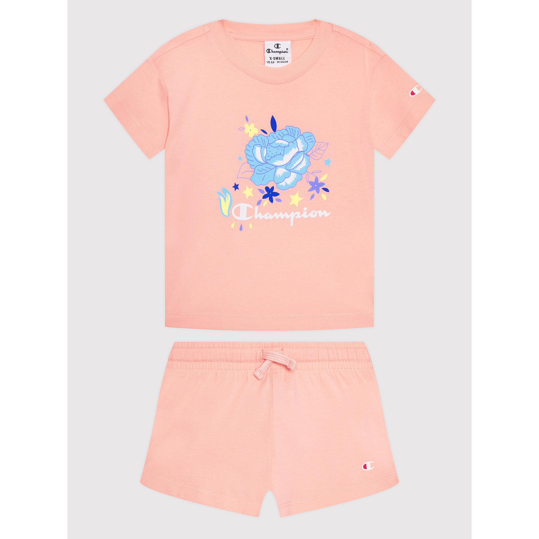 Champion Champion Σετ t-shirt και αθλητικό σορτς 404396 Ροζ Custom Fit