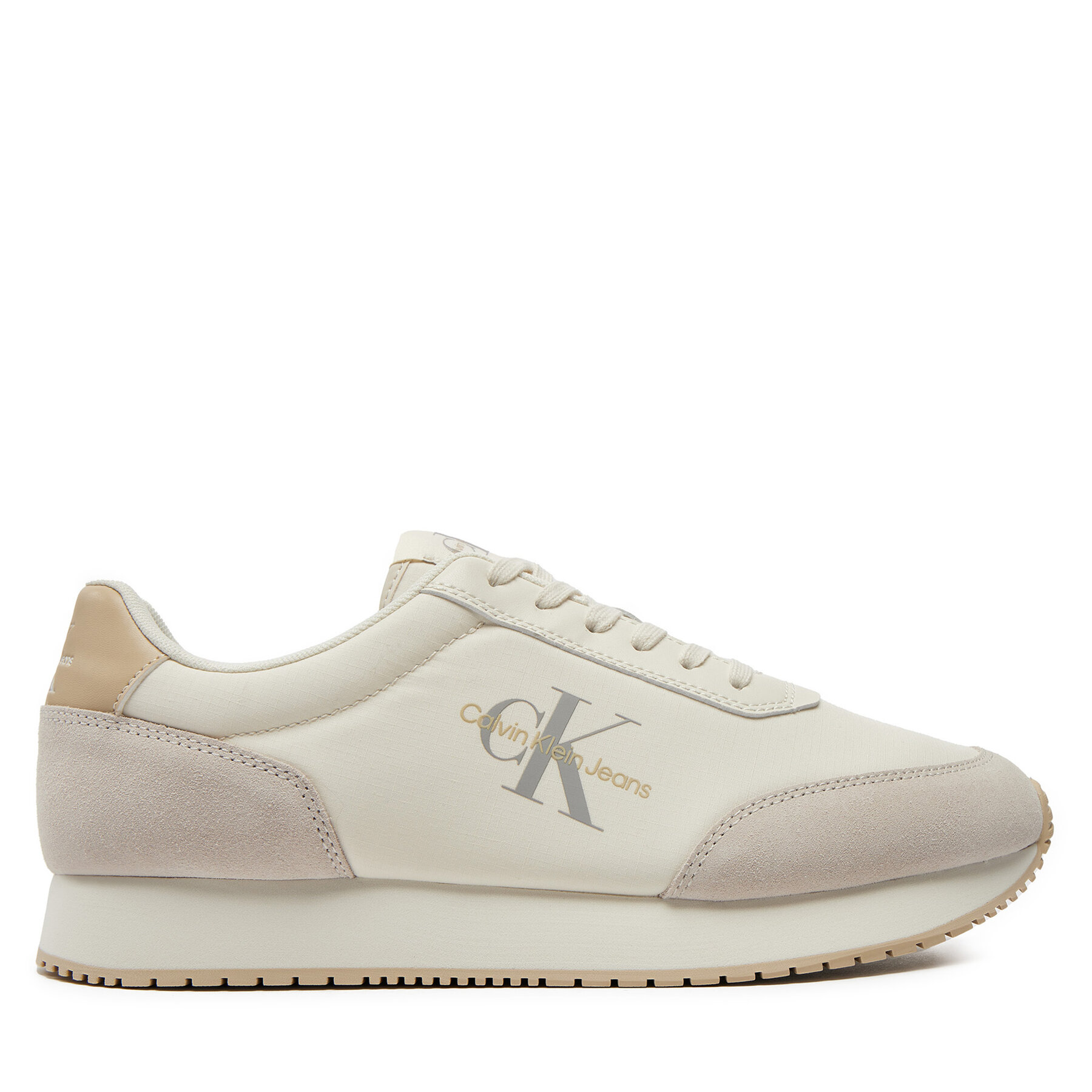 Férfi Sportcipő Calvin Klein Jeans, Méret: 45, Ekru, Retro Runner Low Mix Mtl YM0YM01032