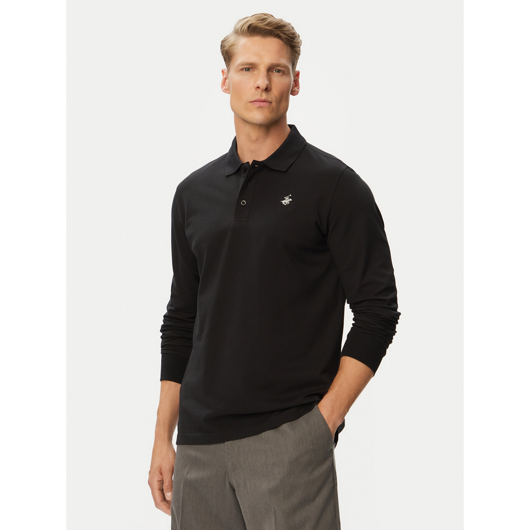 Beverly Hills Polo Club Polo majica P-SS26M-P424125 Črna Regular Fit
