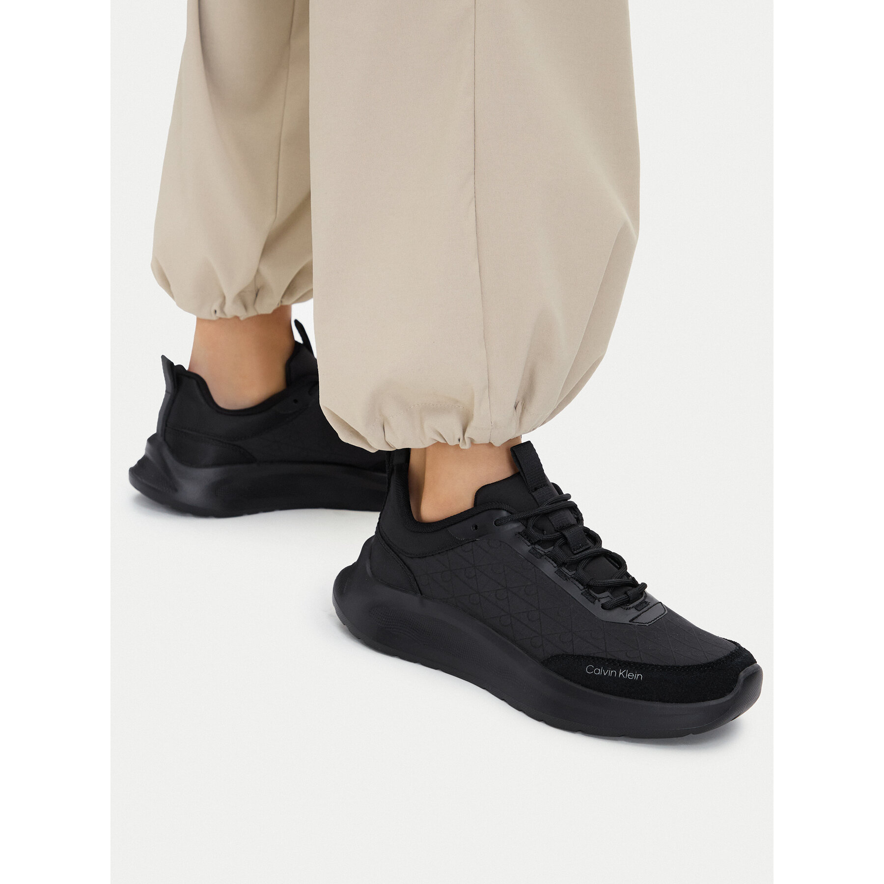 Superge Calvin Klein Light Eva Runn Laceup Aop HW0HW03292 Črna
