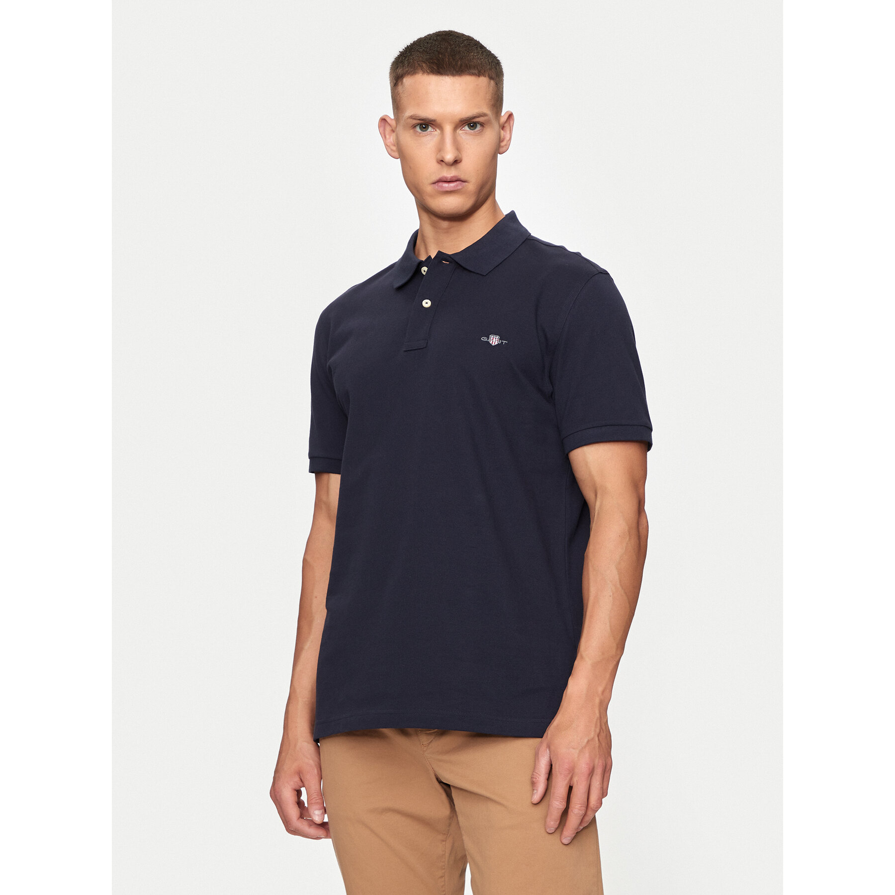 Gant Polo majica Shield 2220 Mornarsko modra Slim Fit