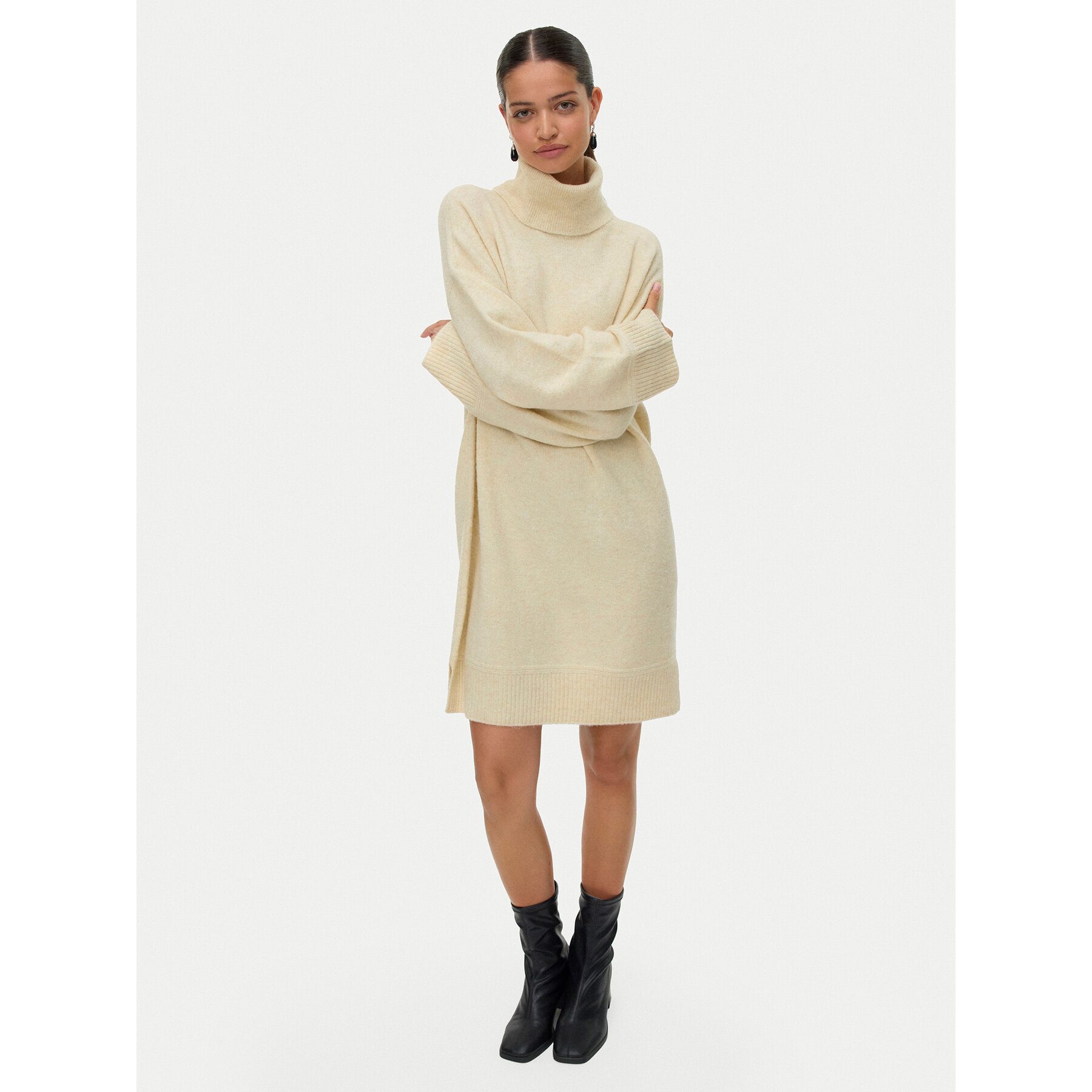 Vero Moda Strickkleid Aquarius 10331900 Beige Regular Fit