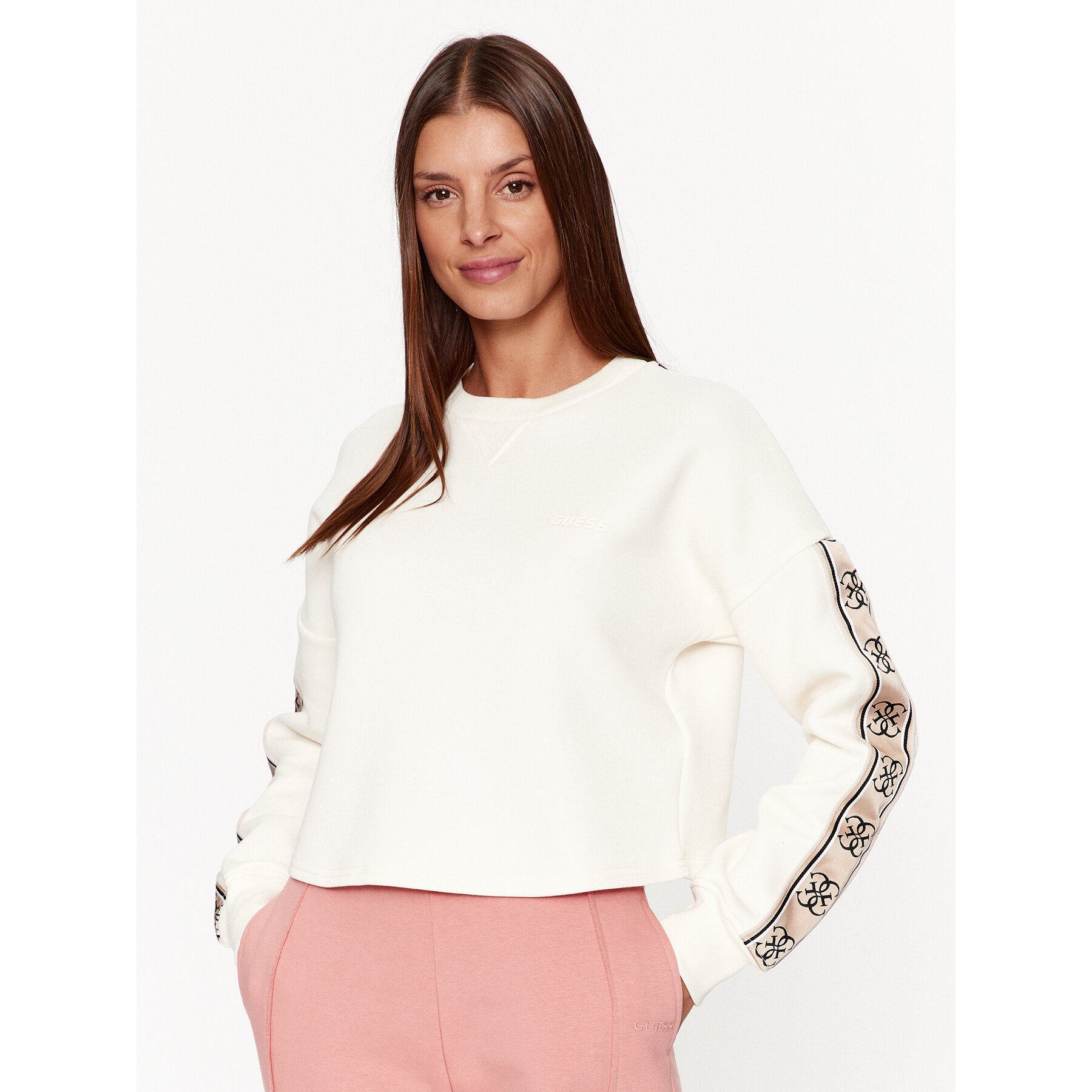 Guess Sweatshirt V3BQ16 KB3P2 Écru Regular Fit