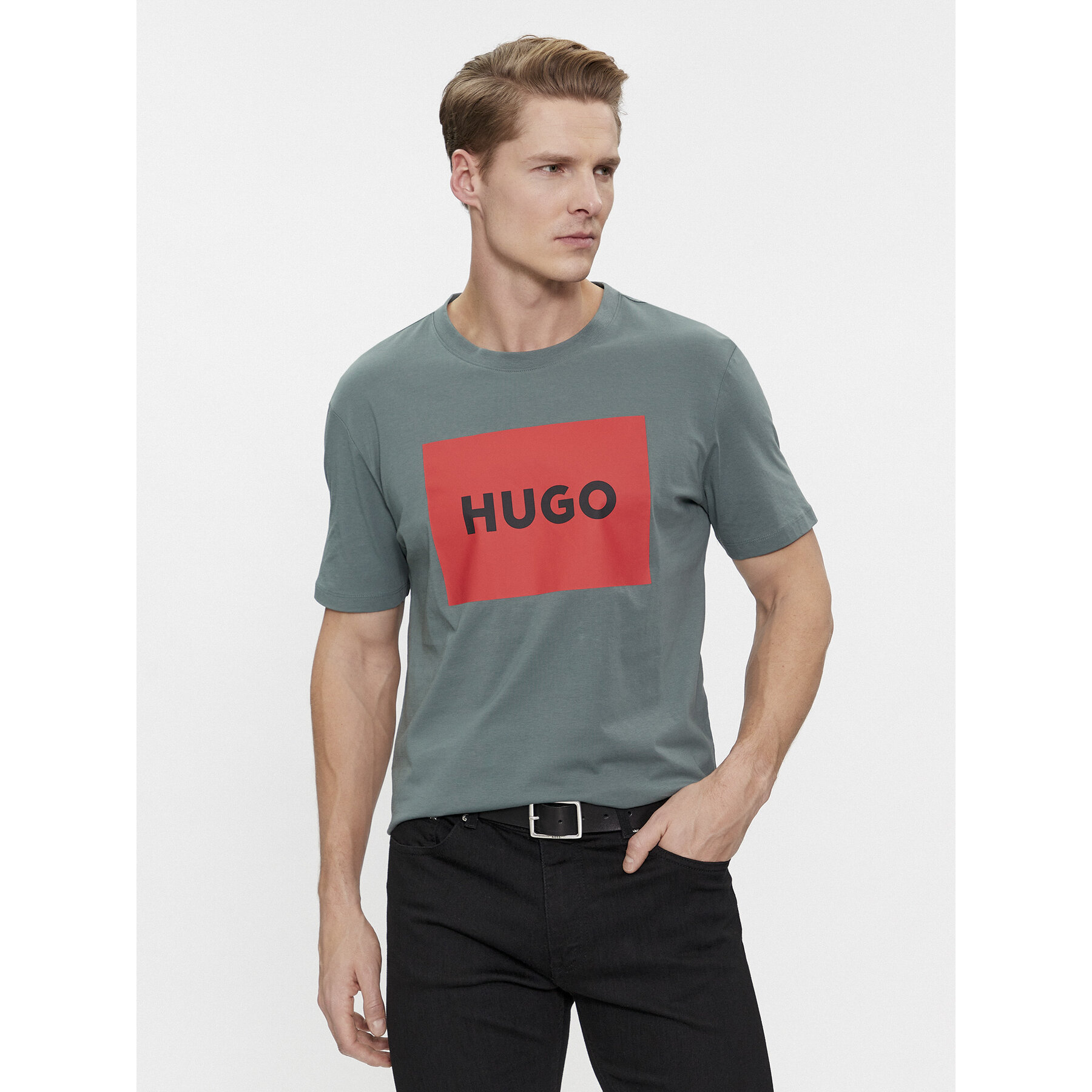Hugo T-Shirt Dulive222 50467952 Πράσινο Regular Fit
