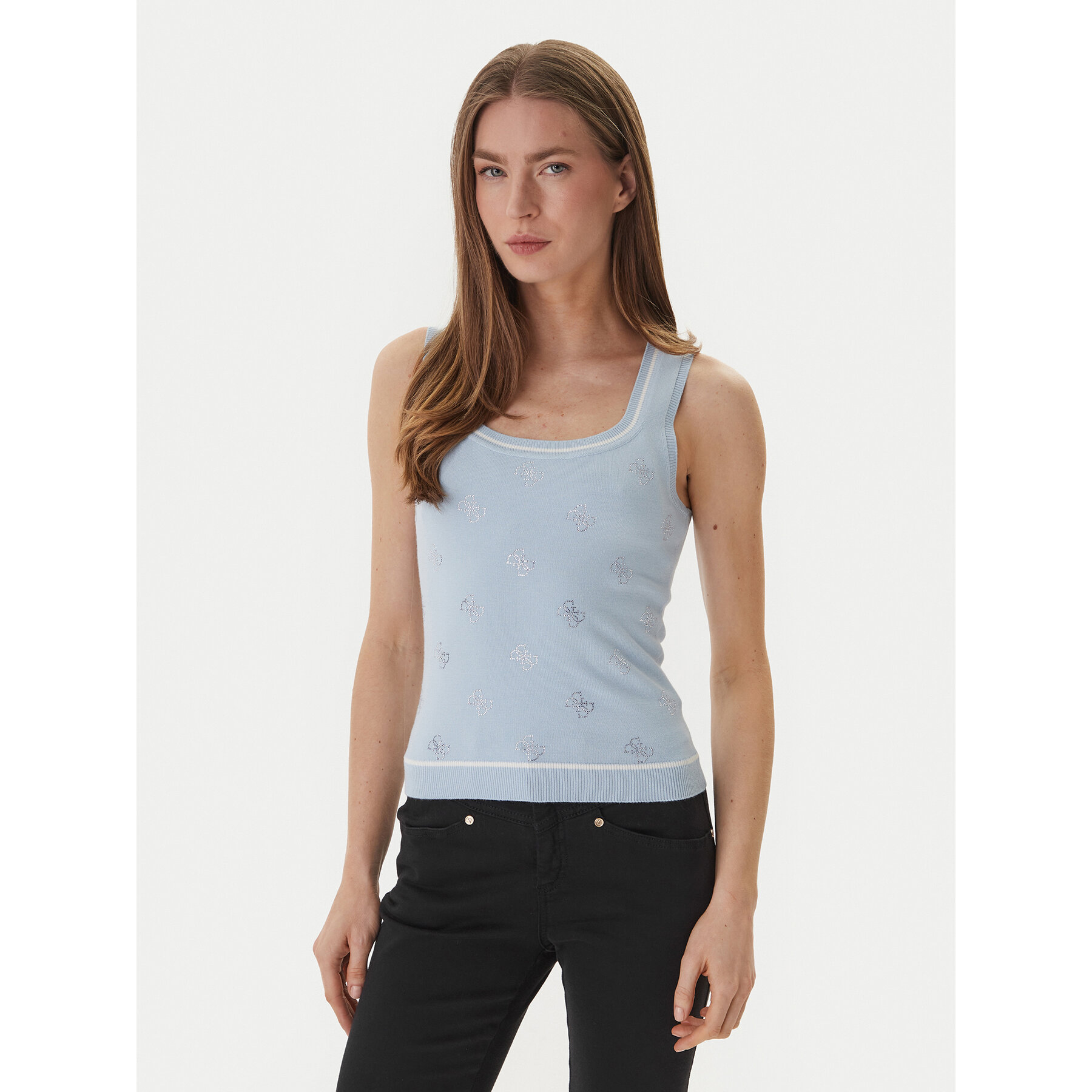 Guess Pullover W6GR17 Z0604 Himmelblau Regular Fit