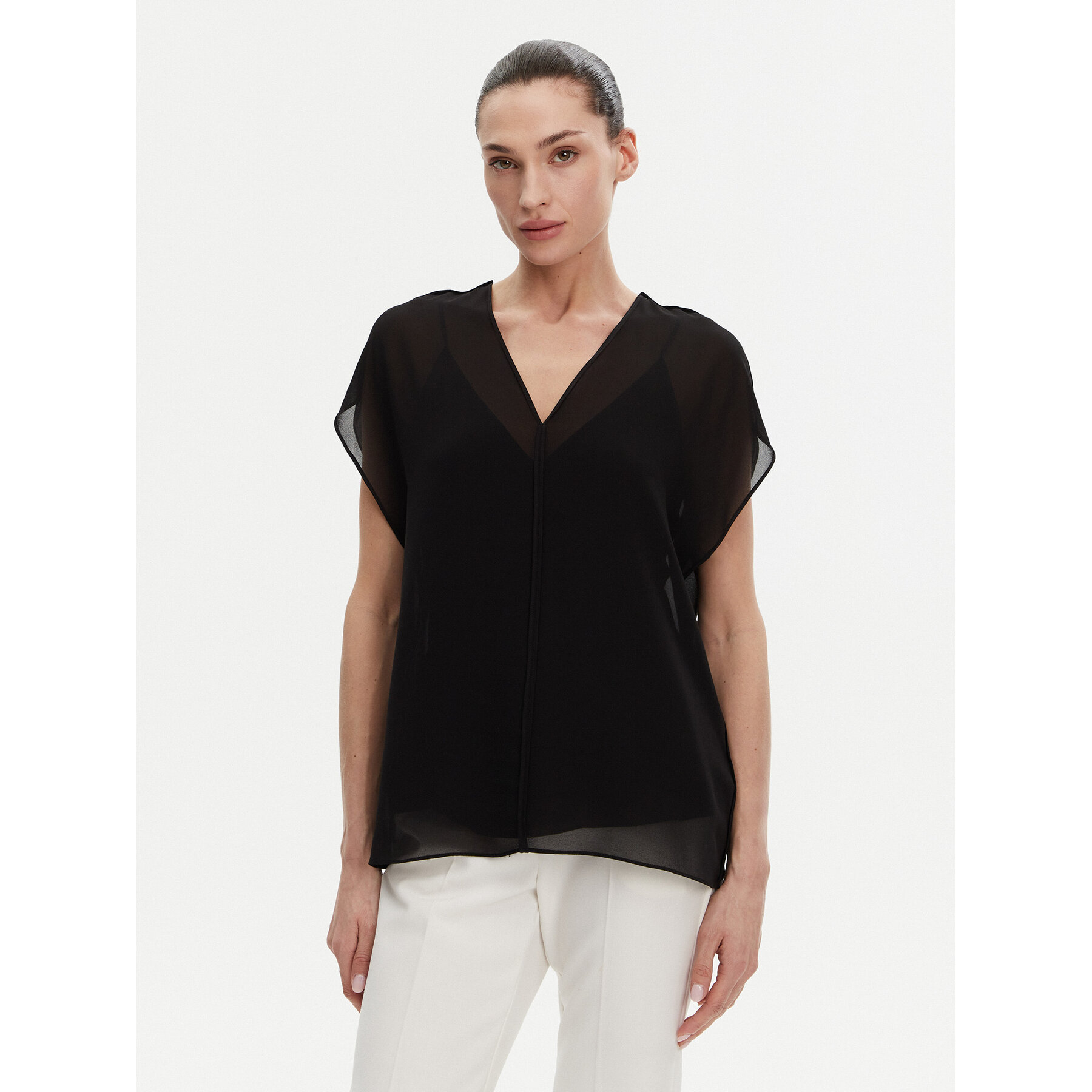 Calvin Klein Bluse K20K208187 Schwarz Relaxed Fit
