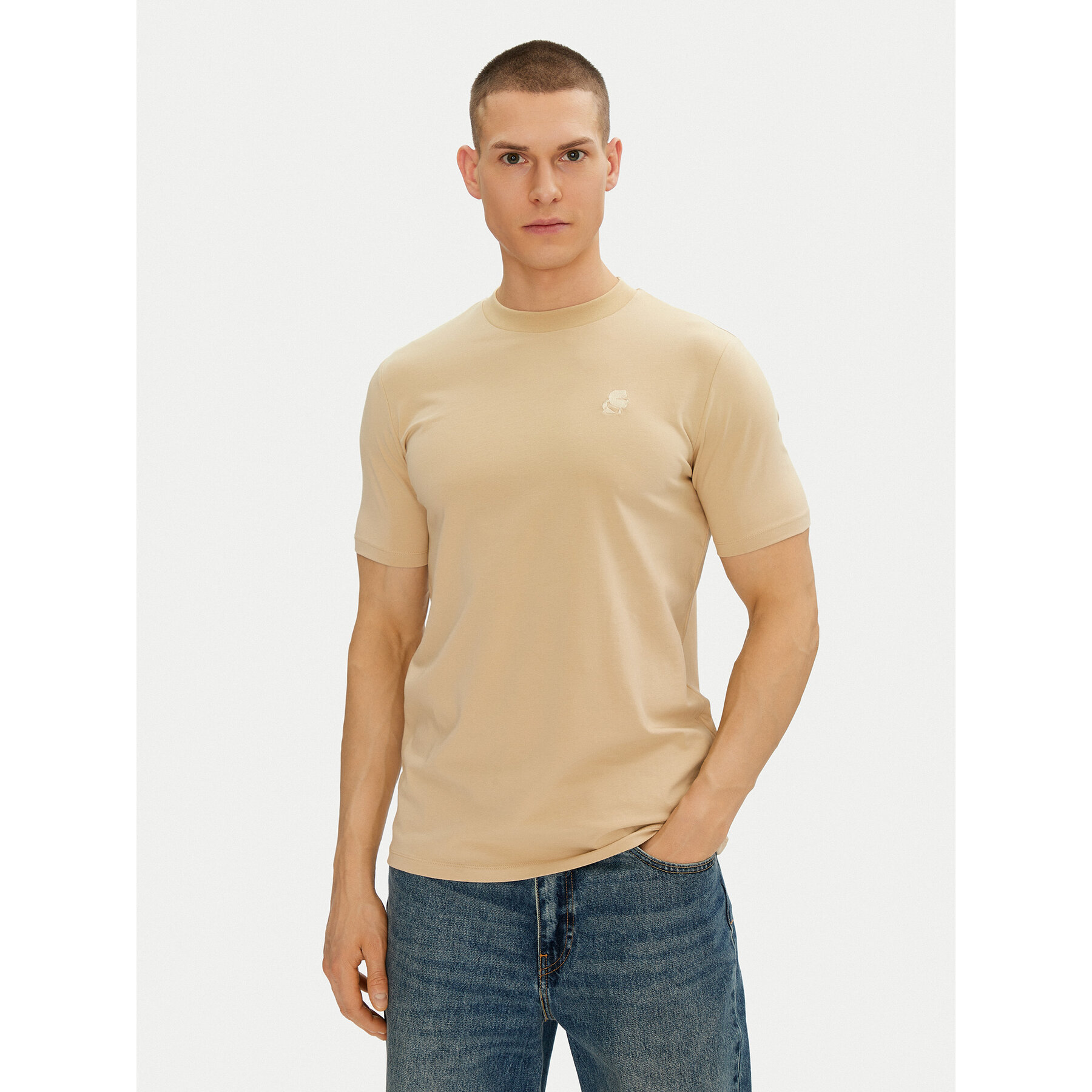 KARL LAGERFELD Póló 755750 552221 Bézs Regular Fit