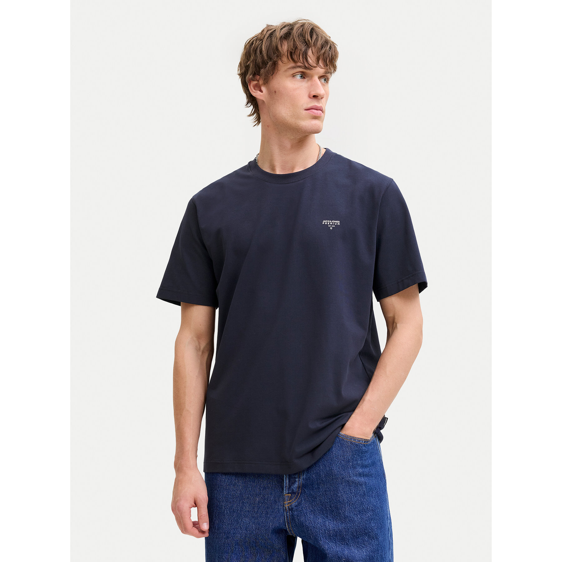 Jack & Jones T-Shirt Tyler 12292383 Dunkelblau Regular Fit
