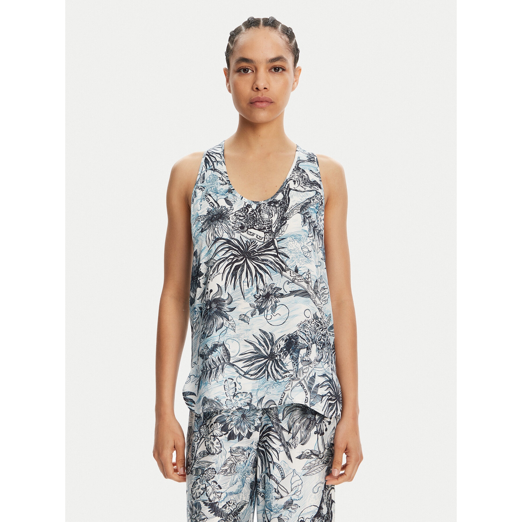 Just Cavalli Just Cavalli Τοπ 78PAH640 Μπλε Regular Fit