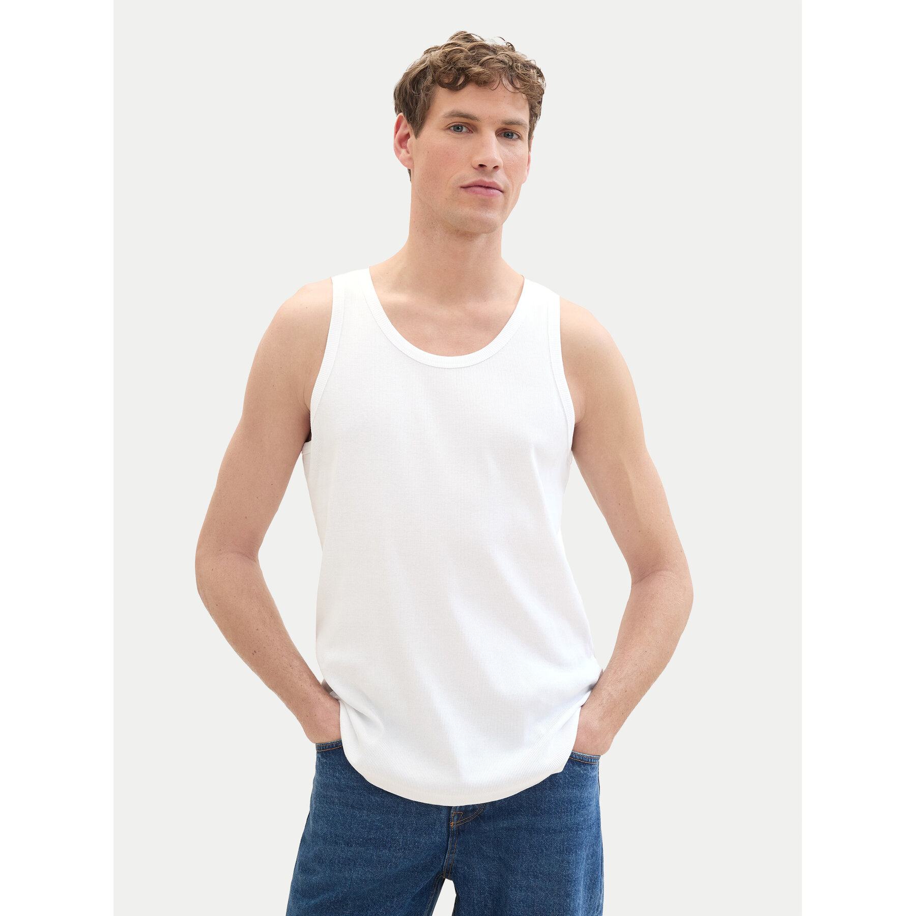 Tom Tailor Denim Tom Tailor Denim Tank top 1042035 Λευκό Regular Fit