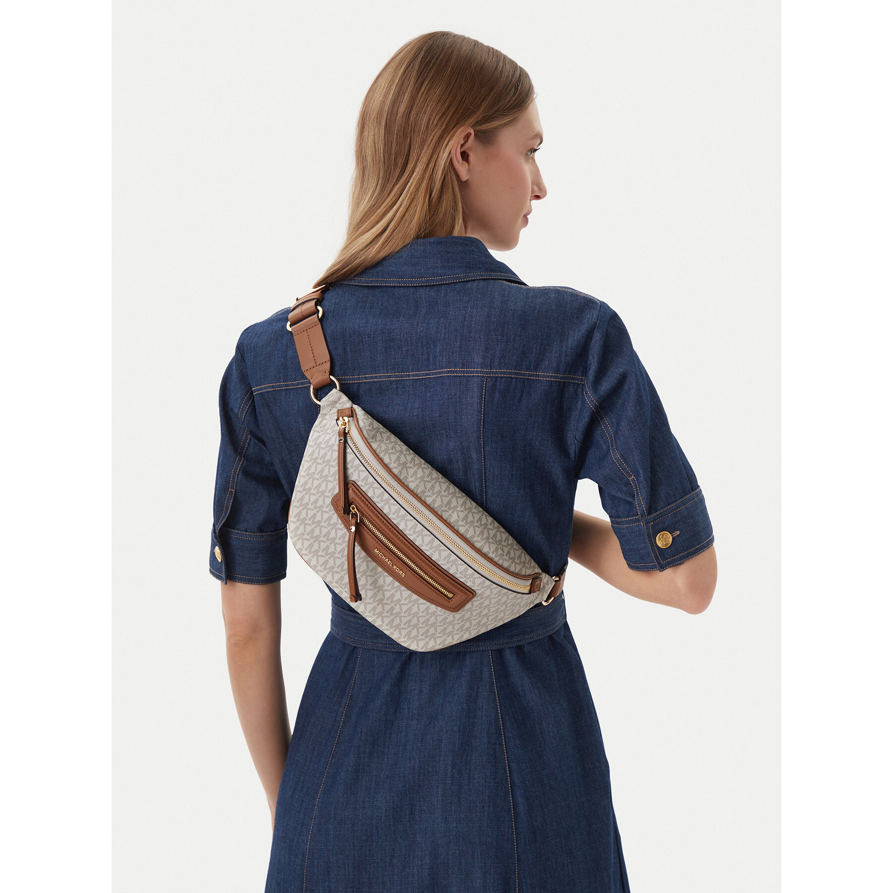 Τσάντα MICHAEL Michael Kors Jet Set 30S6GTVM8B Κρεμ