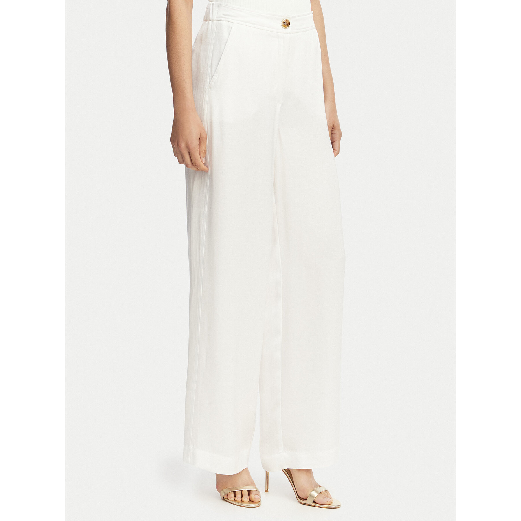 Marella Stoffhose Idoneo 2613131082 Weiß Wide Leg