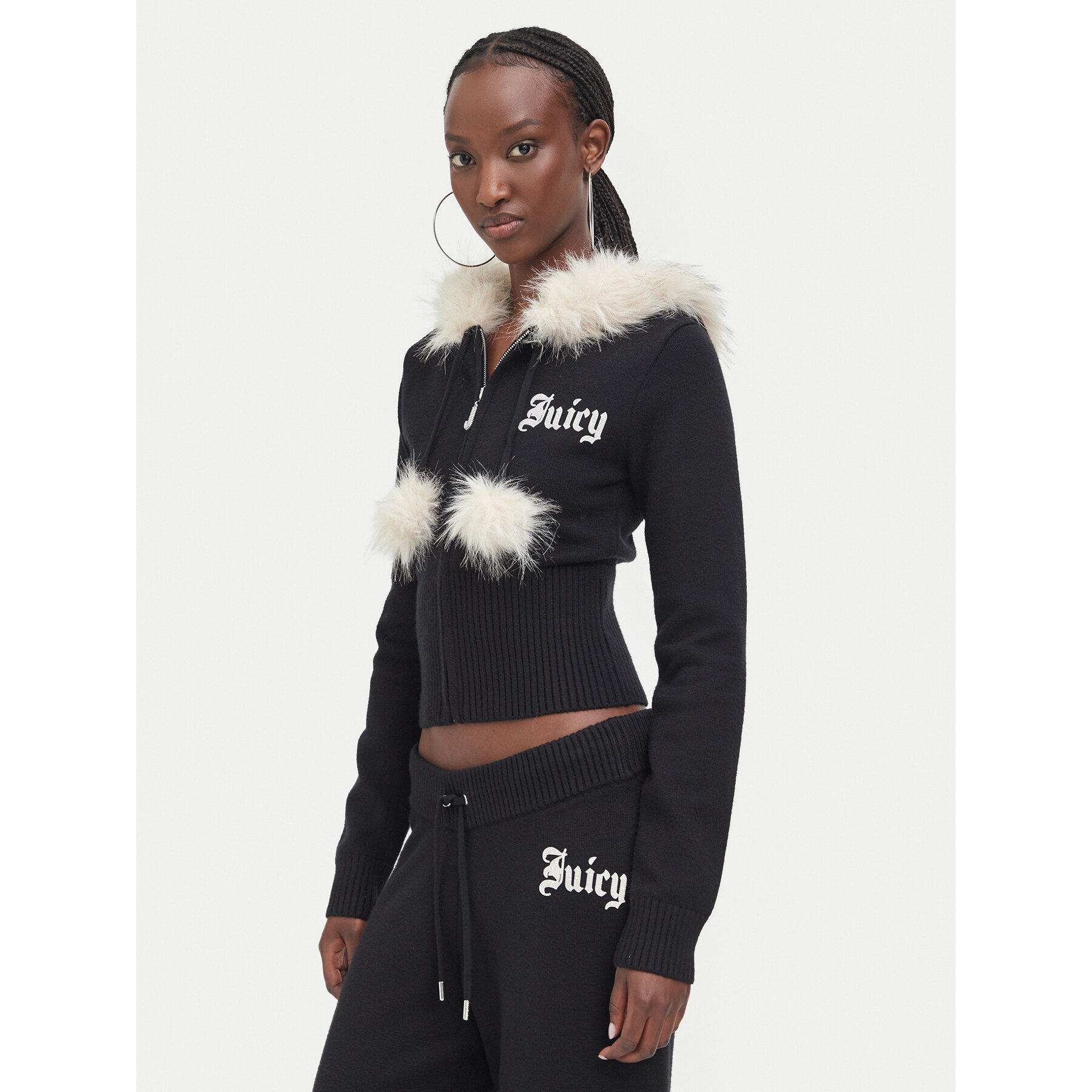 Juicy Couture Kardigan JCWAS226309 Crna Regular Fit