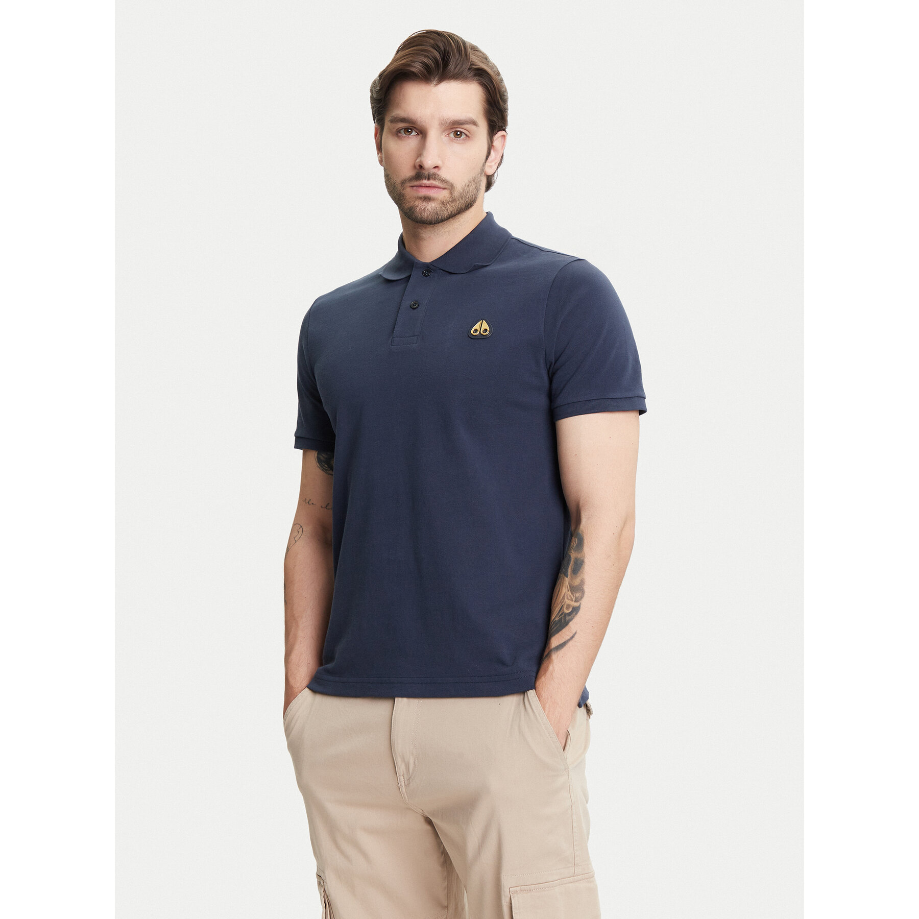 Moose Knuckles Polo Everett M34MT712G Blu Scuro Regular Fit
