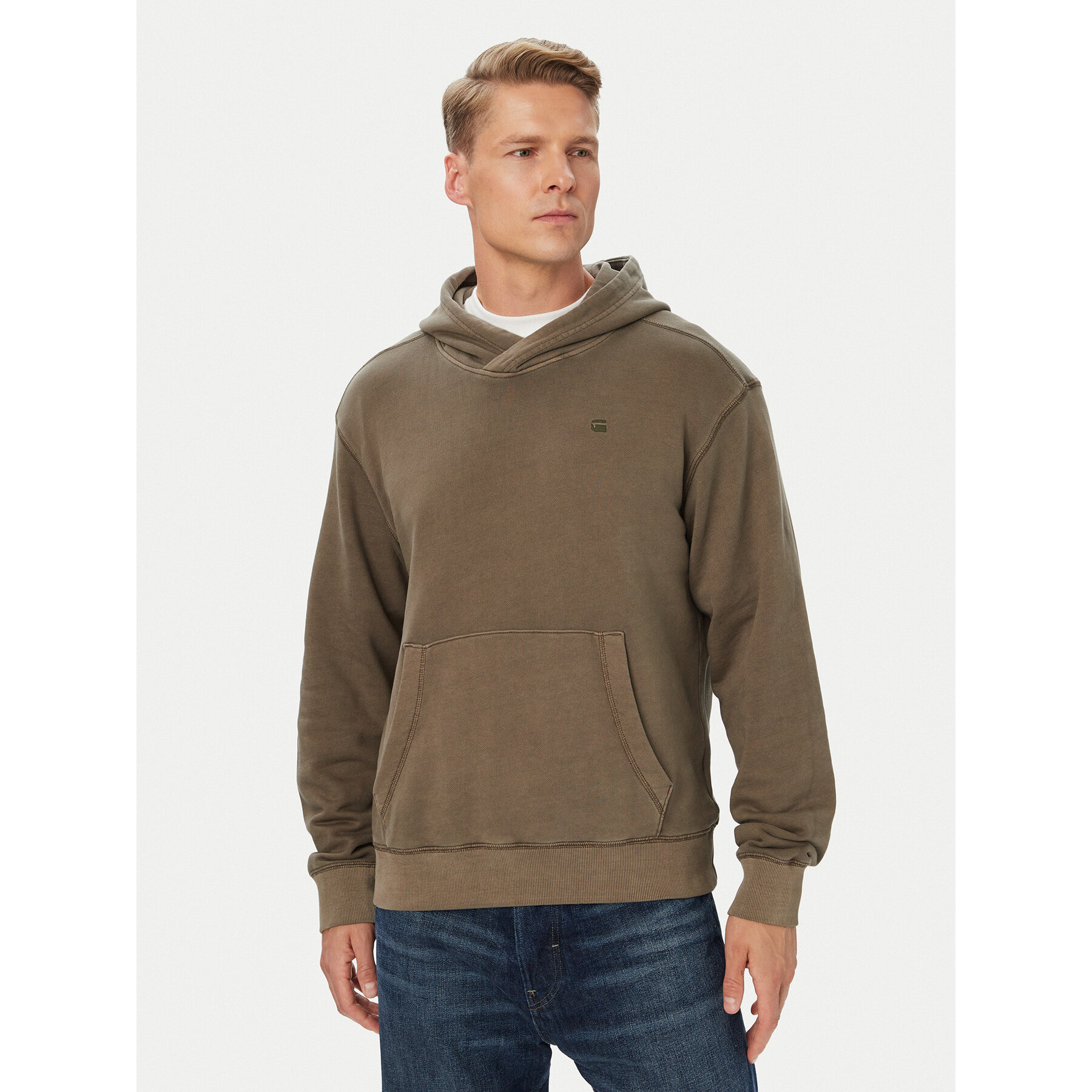 G-Star Raw Majica dugih rukava Unit D30662 D969 Tamno smeđa Regular Fit