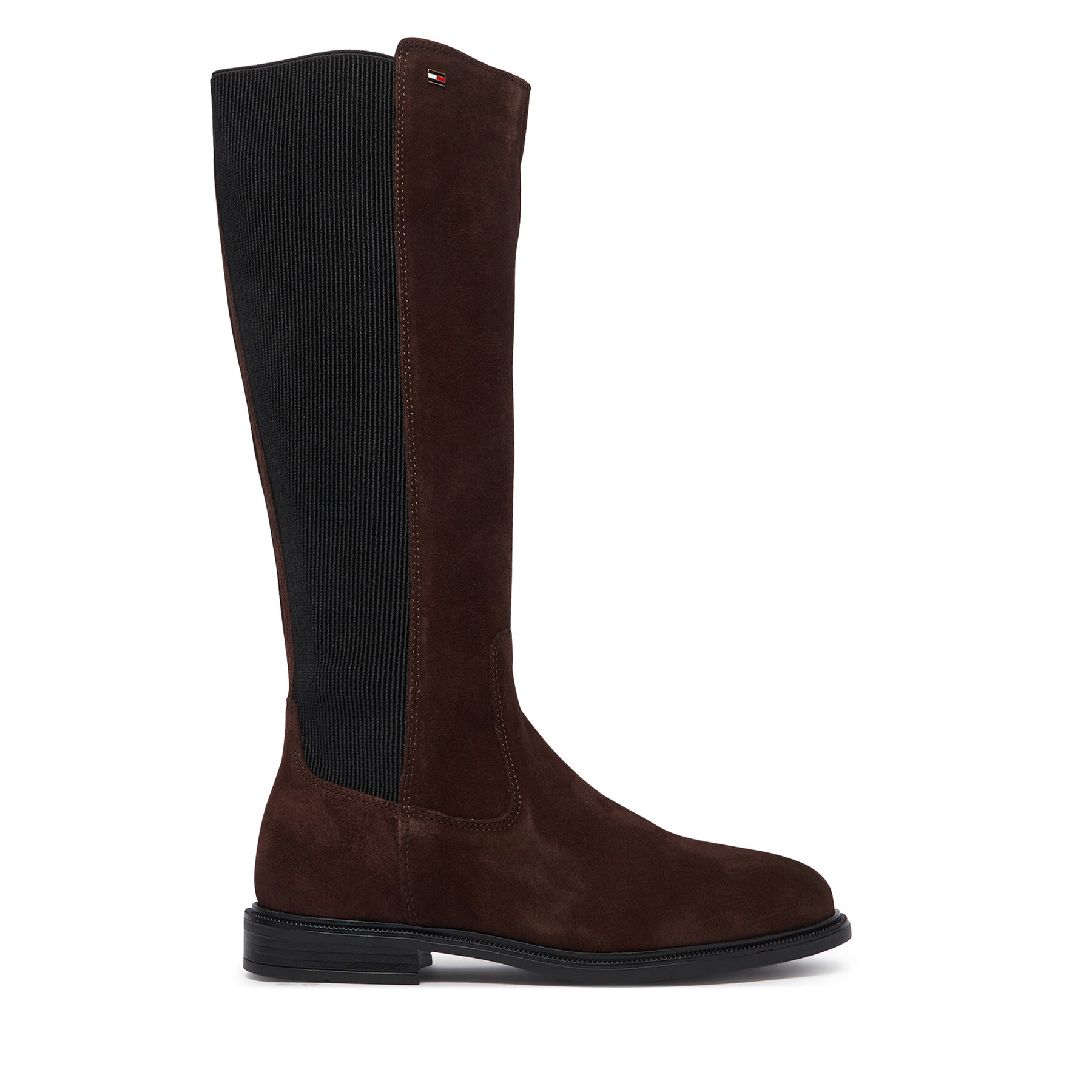 Čižmy Tommy Hilfiger Enamel Flag Suede High Chelsea FW0FW09574 Tmavo hnedá