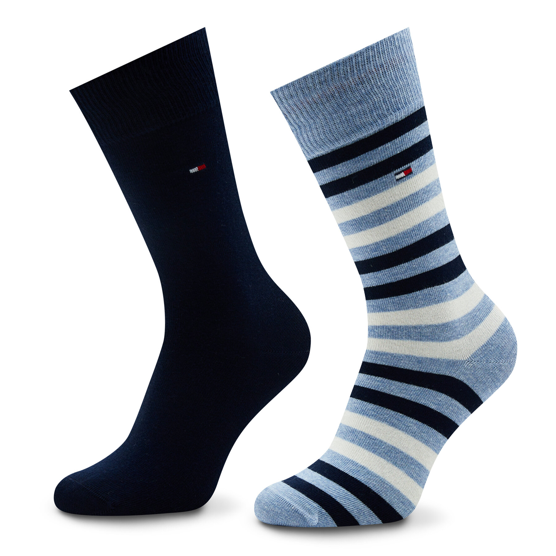 Set de 2 perechi de șosete lungi pentru bărbați Tommy Hilfiger 472001001 Light Blue Melange 051 051 imagine noua