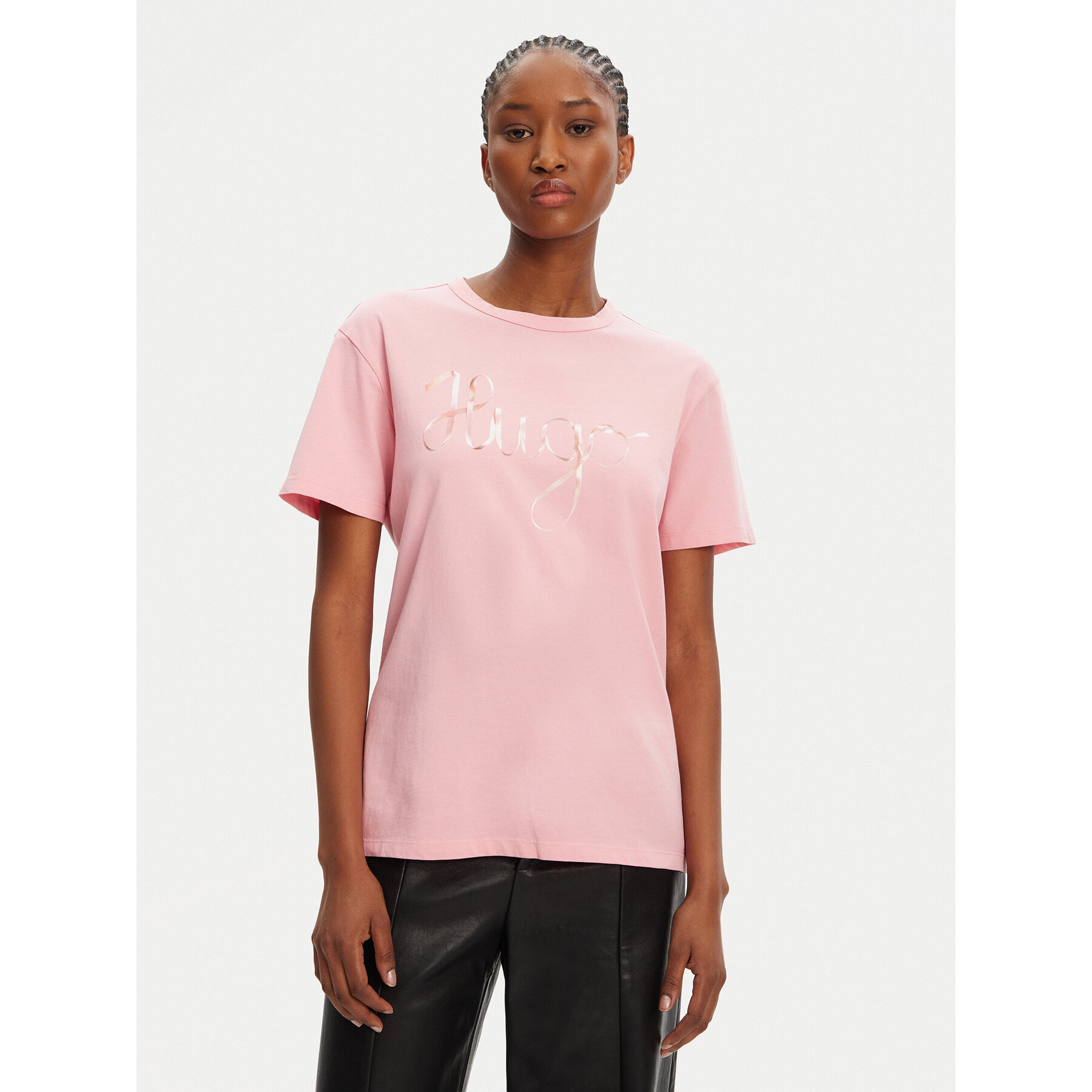 HUGO T-shirt Damacia_5 50544868 Rosa Regular Fit