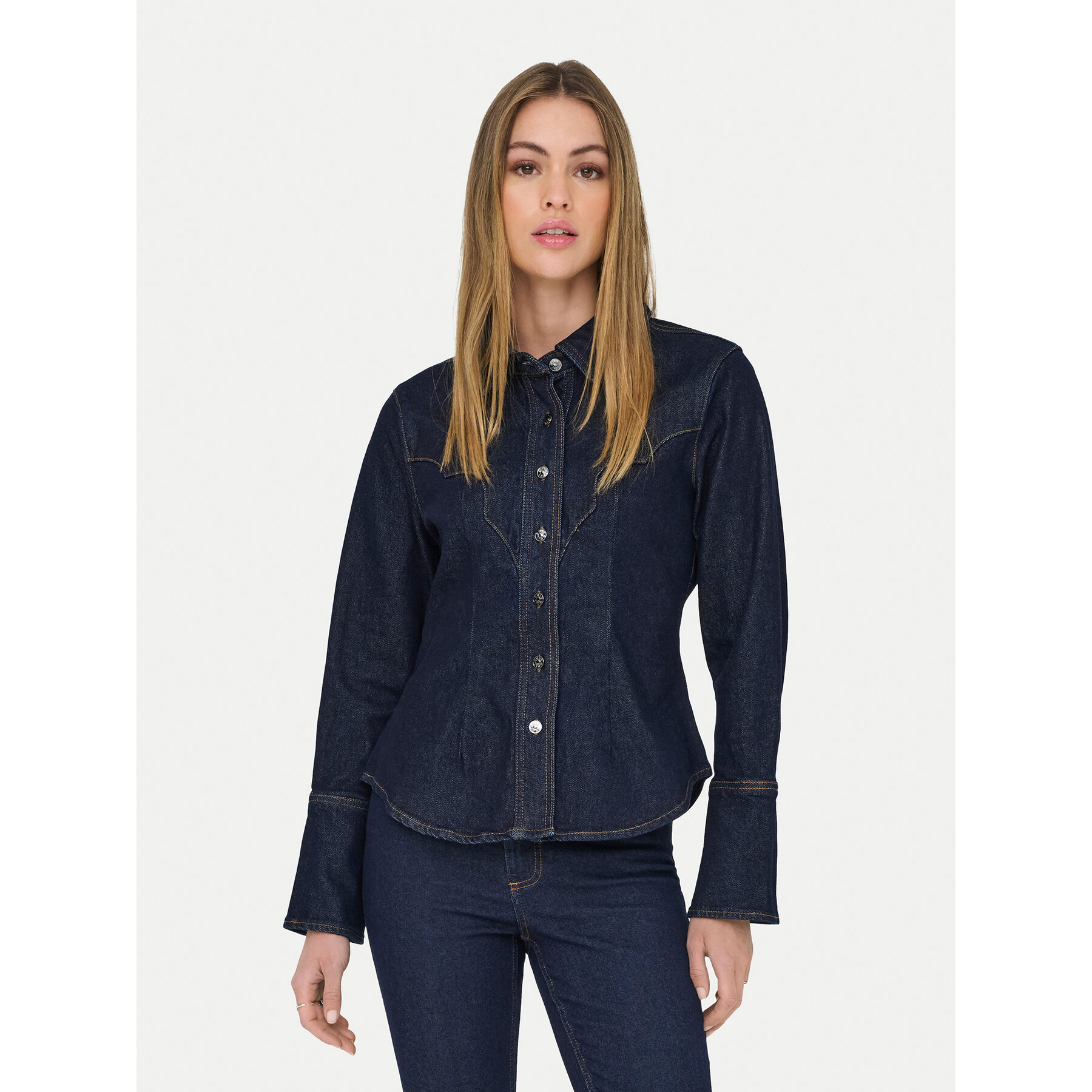 ONLY Jeanshemd Perla 15359156 Dunkelblau Slim Fit