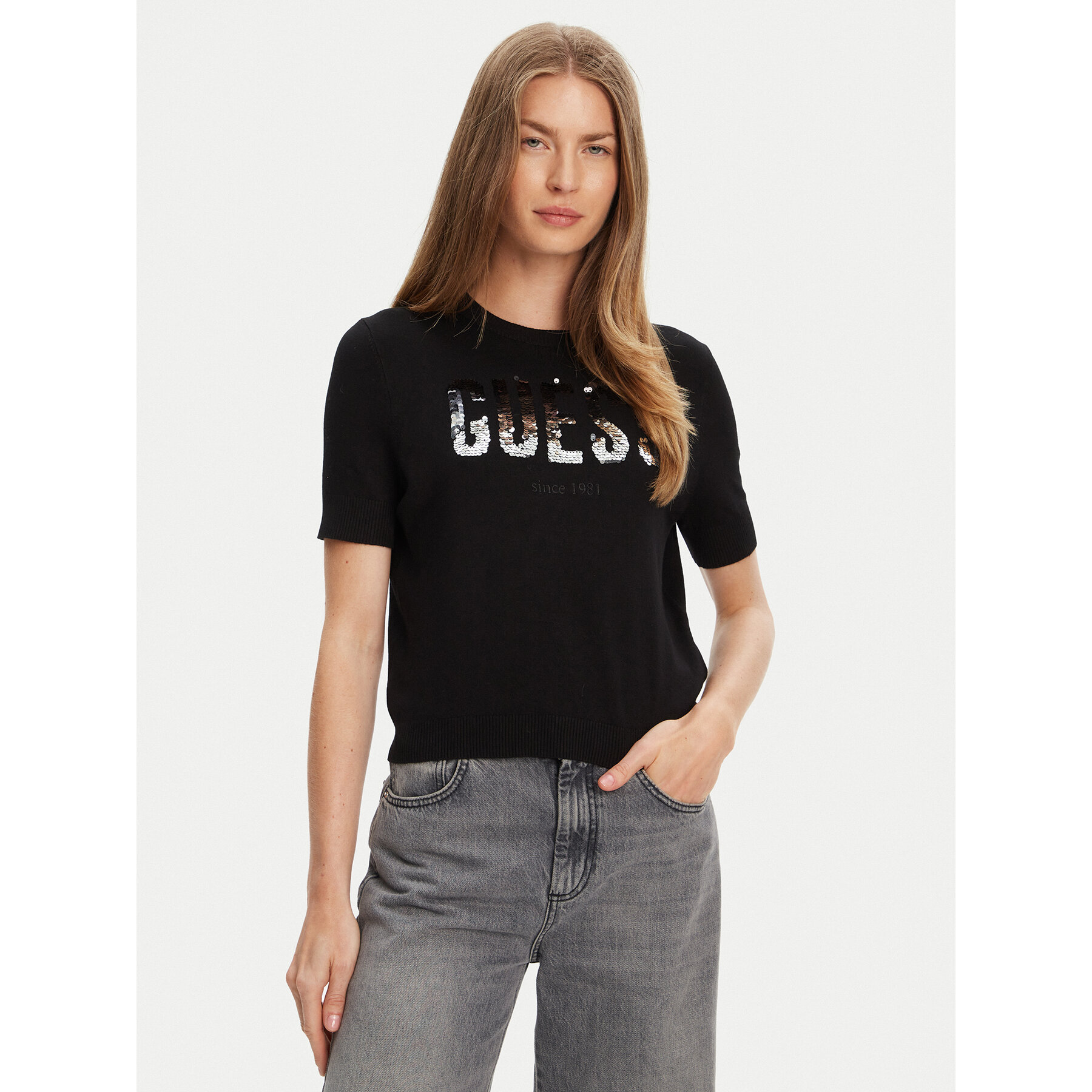 Guess Sweater W5YR25 Z2NQ2 Fekete