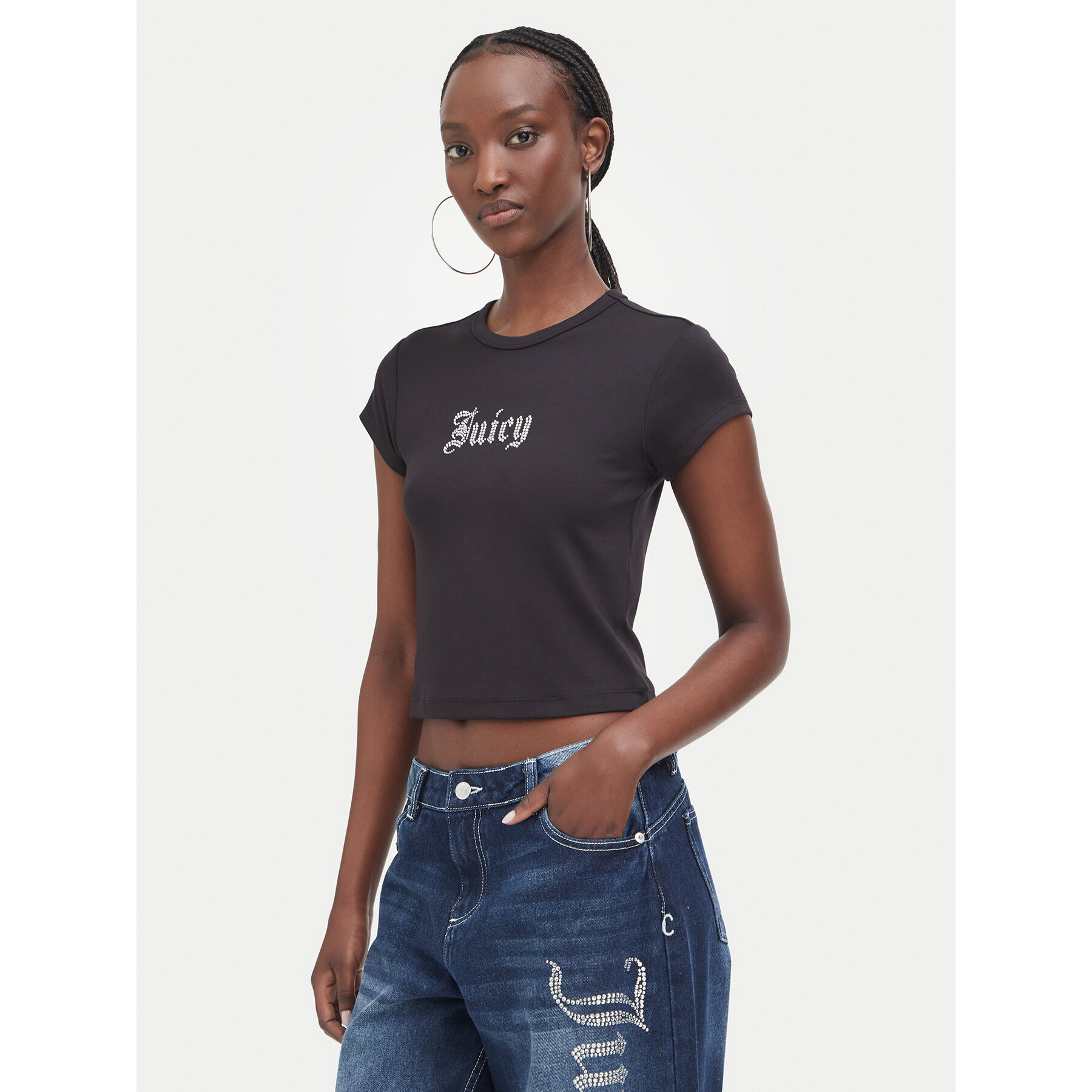 Juicy Couture T-Shirt JCWCT226326 Schwarz Slim Fit