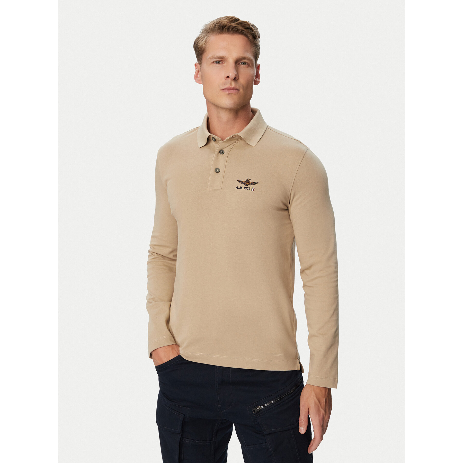 Aeronautica Militare Poloshirt 262PO1947UJ00703 Braun Regular Fit