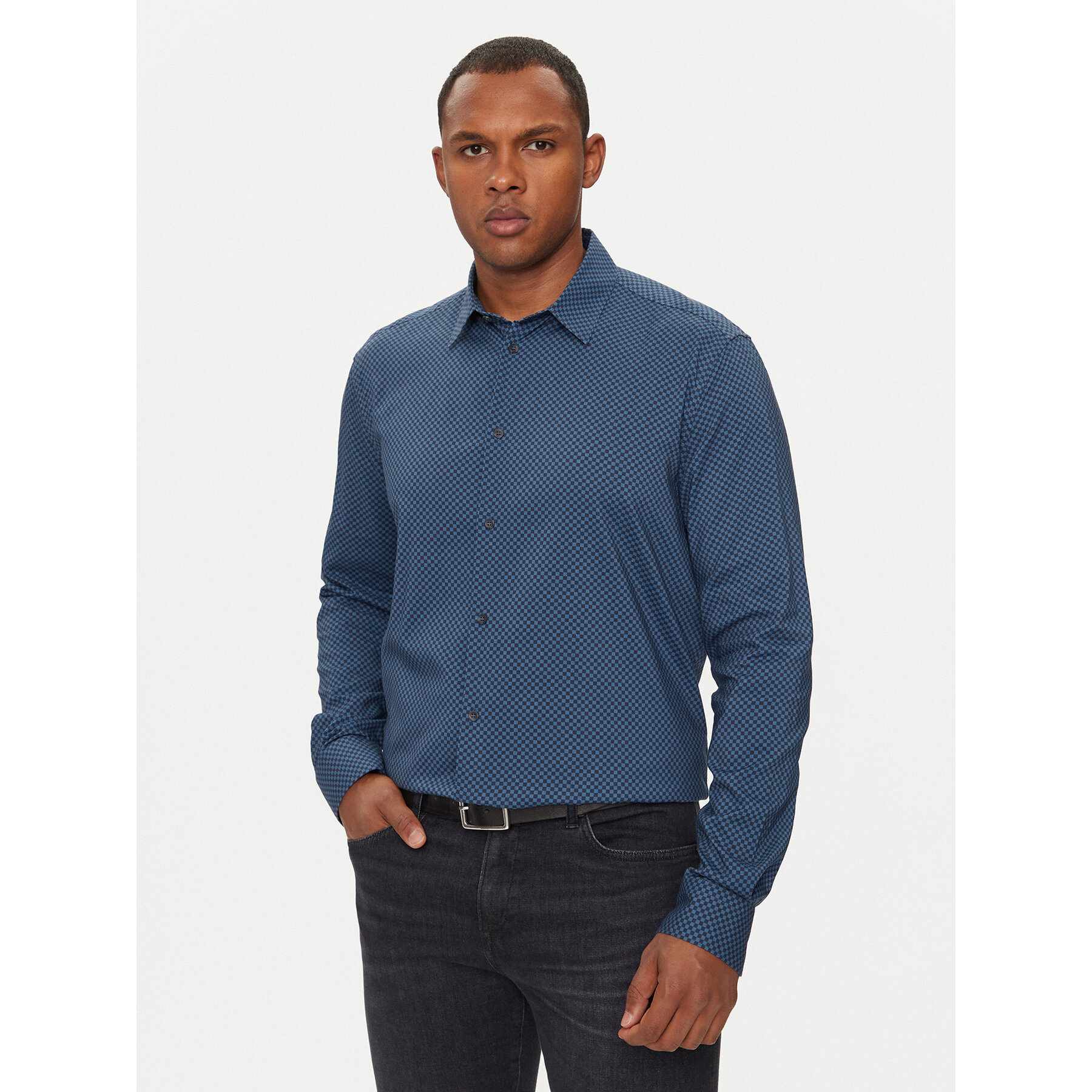 Sisley Hemd 535VSQ03S Blau Regular Fit
