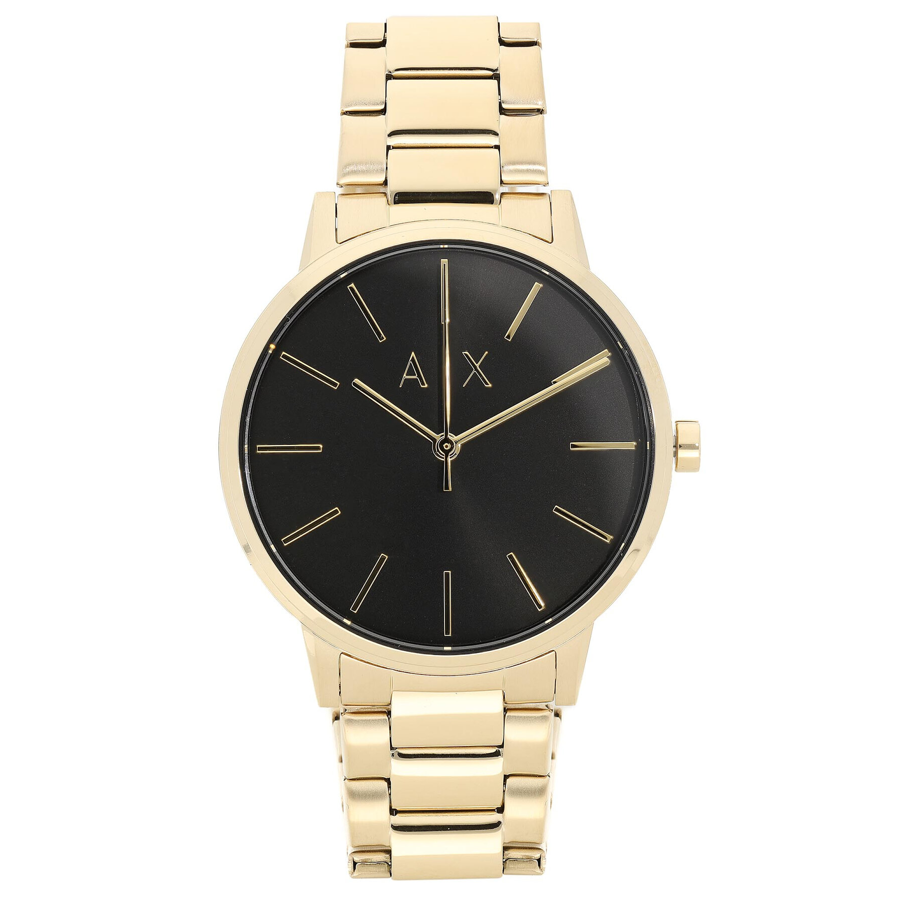 Uhr und Armband Set Armani Exchange Cayde Gift Set AX7119 Goldfarben