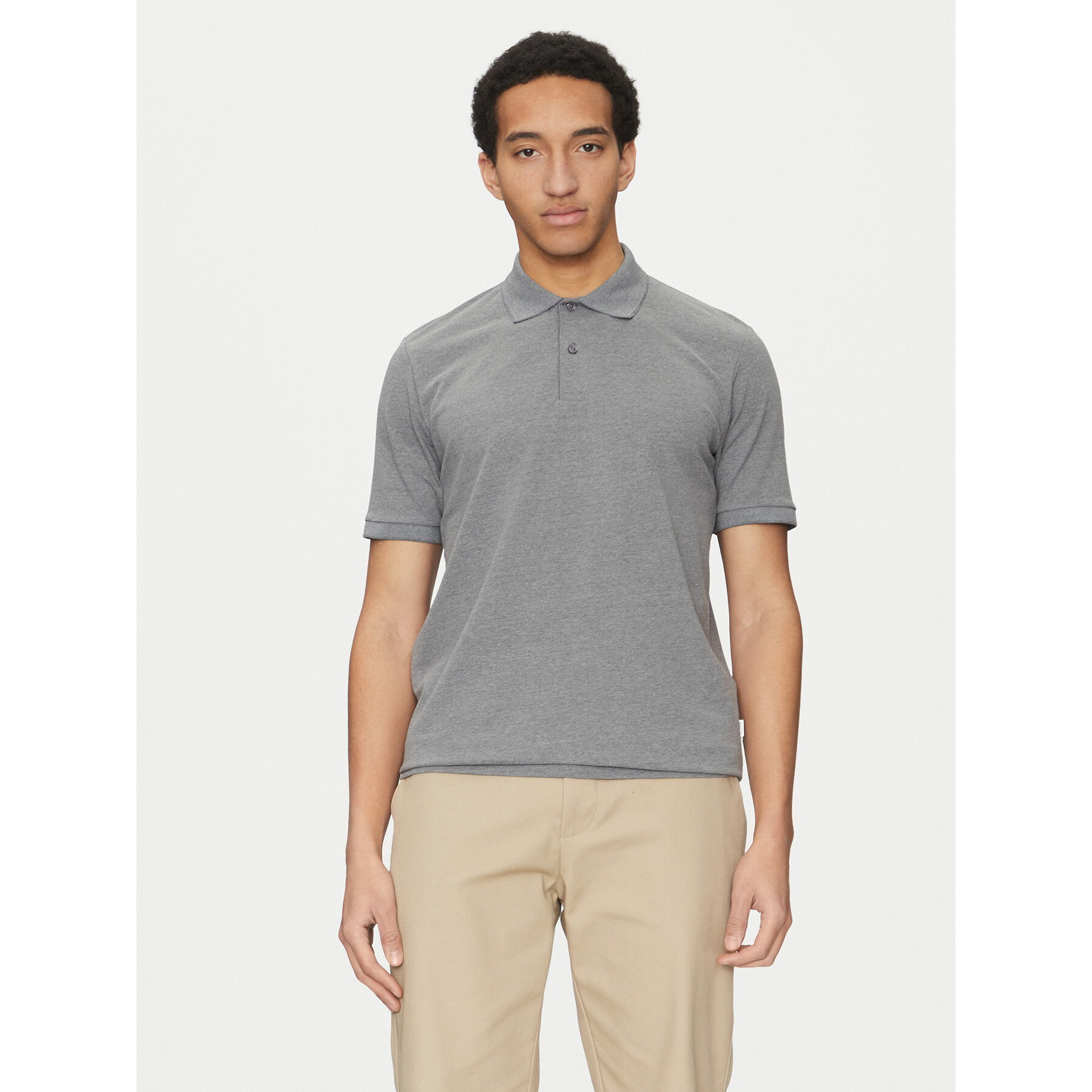 Selected Homme Polo 16095851 Γκρι Slim Fit