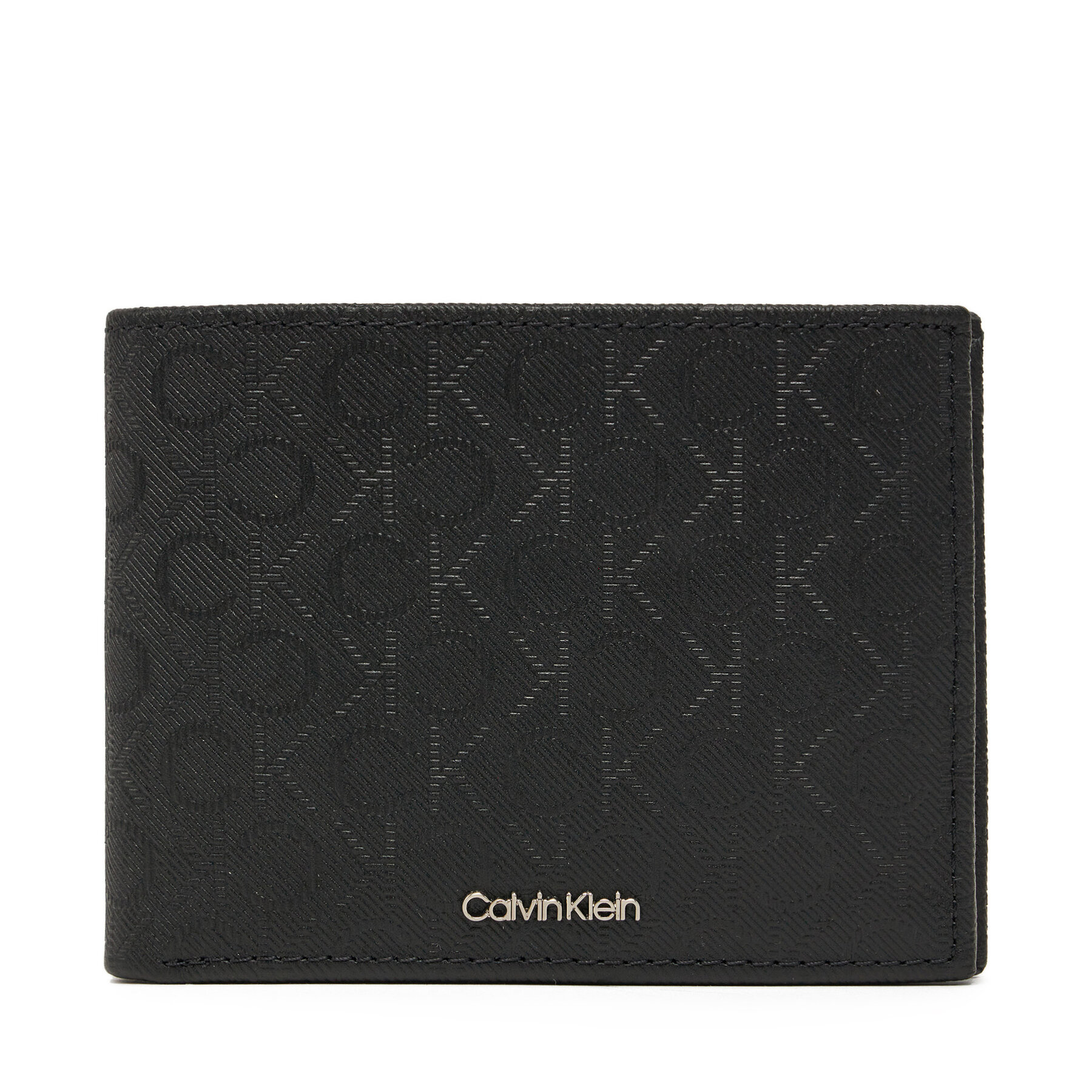 Duży Portfel Męski Calvin Klein Czarny Trifold 10Cc W/Coin K50K512684