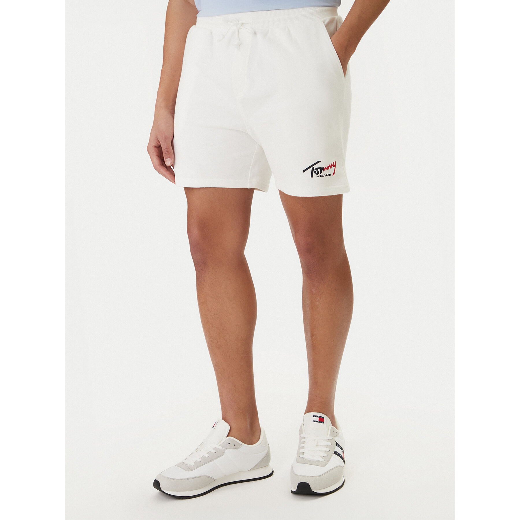 Tommy Jeans Sportshorts Signature DM0DM23017 Weiß Regular Fit