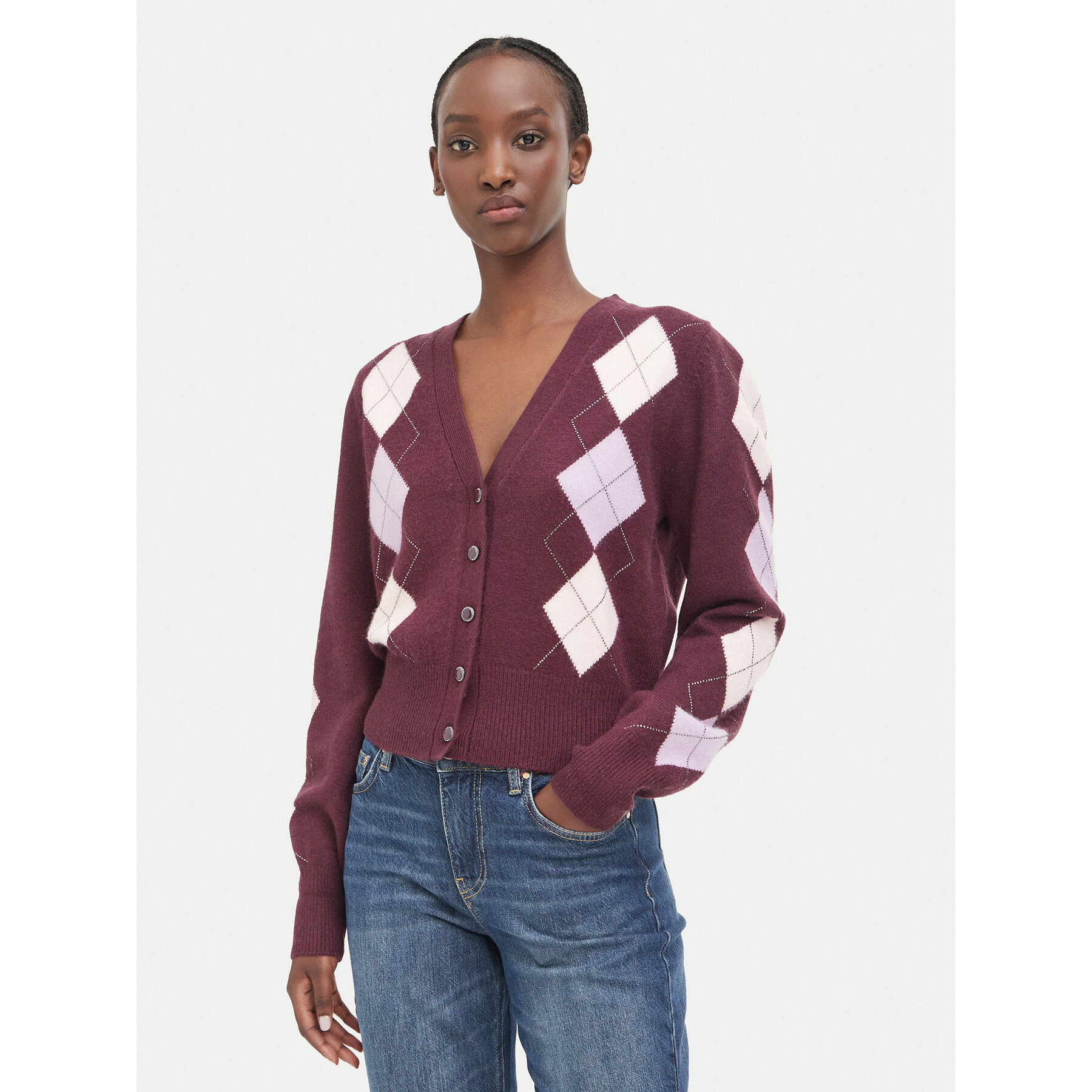 Guess Strickjacke W6BR47 Z1446 Dunkelrot Regular Fit