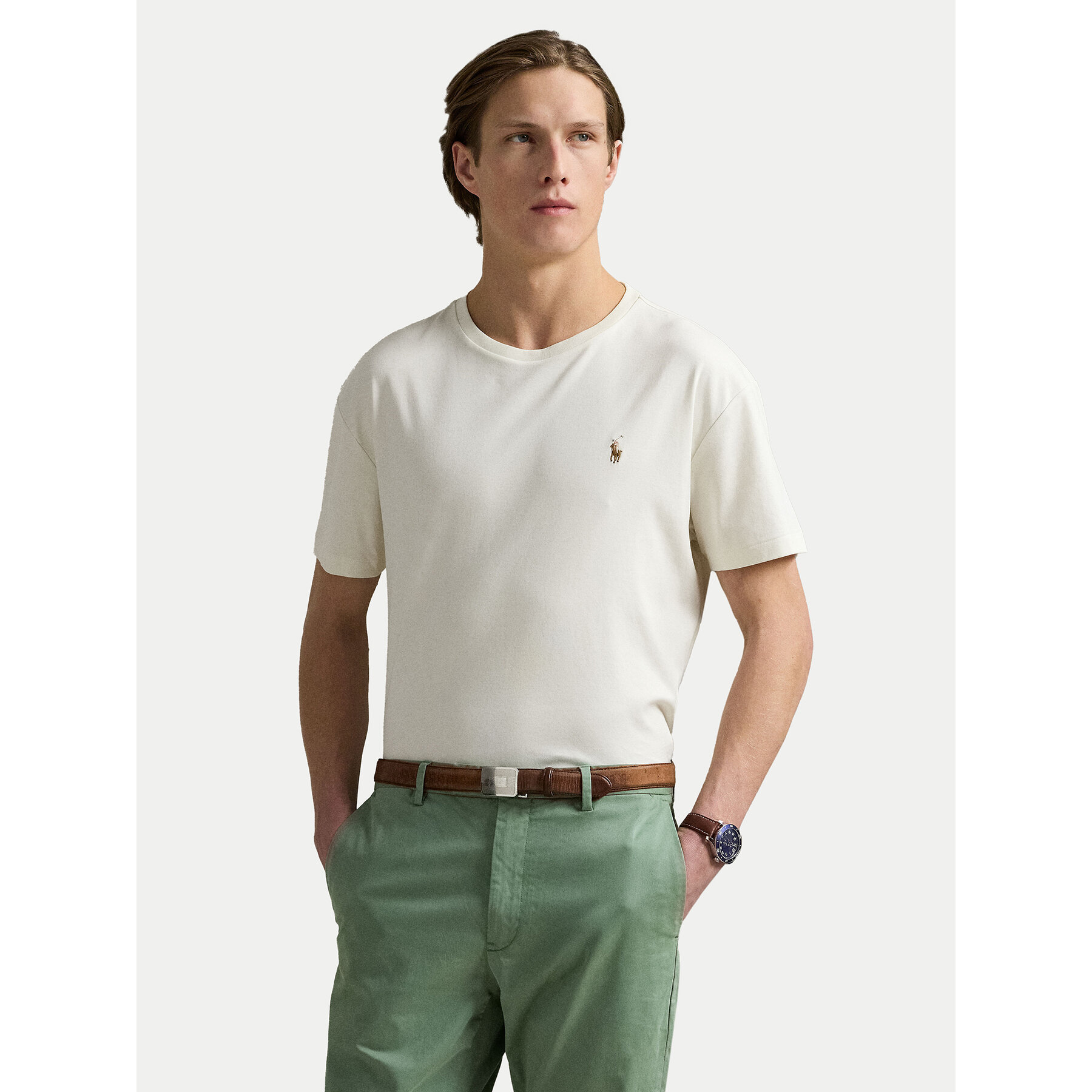 Polo Ralph Lauren T-Shirt 710740727094 Εκρού Custom Slim Fit