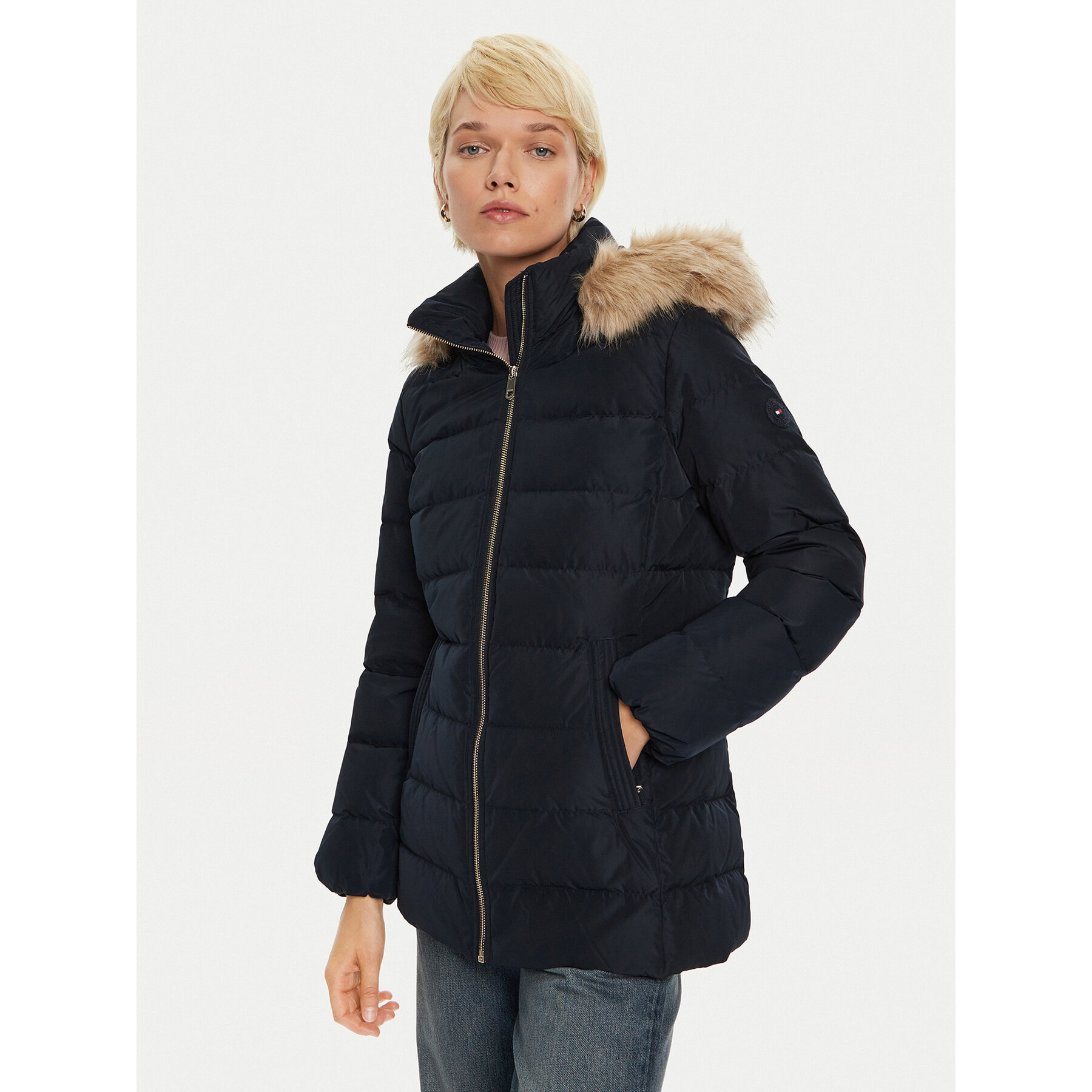 Tommy Hilfiger Daunenjacke WW0WW43600 Dunkelblau Regular Fit