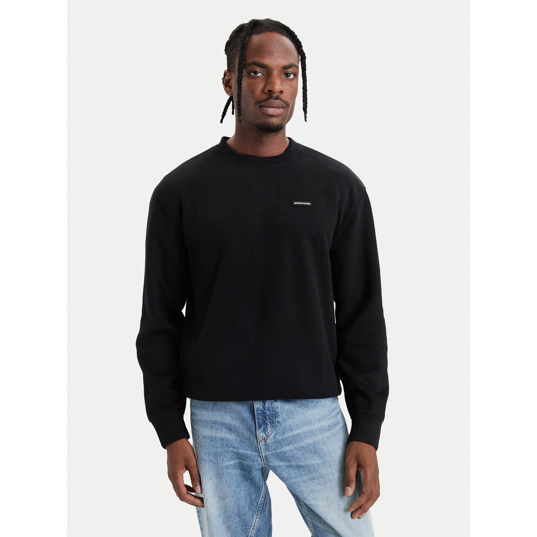 Guess Jeans Sweatshirt M6BQ03 K5404 Schwarz Regular Fit