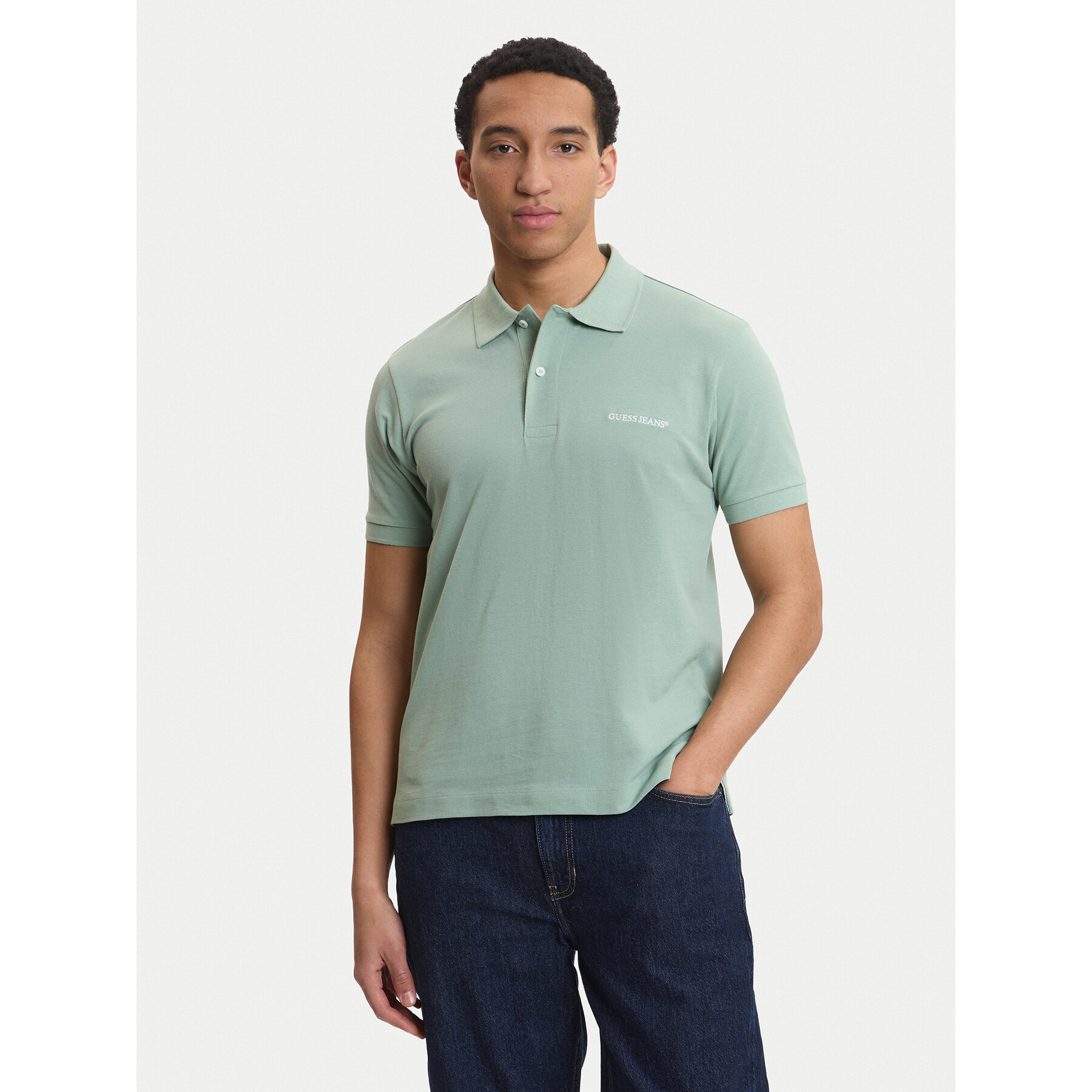 Guess Jeans Polo M4BP29 KCJV1 Zelena Regular Fit